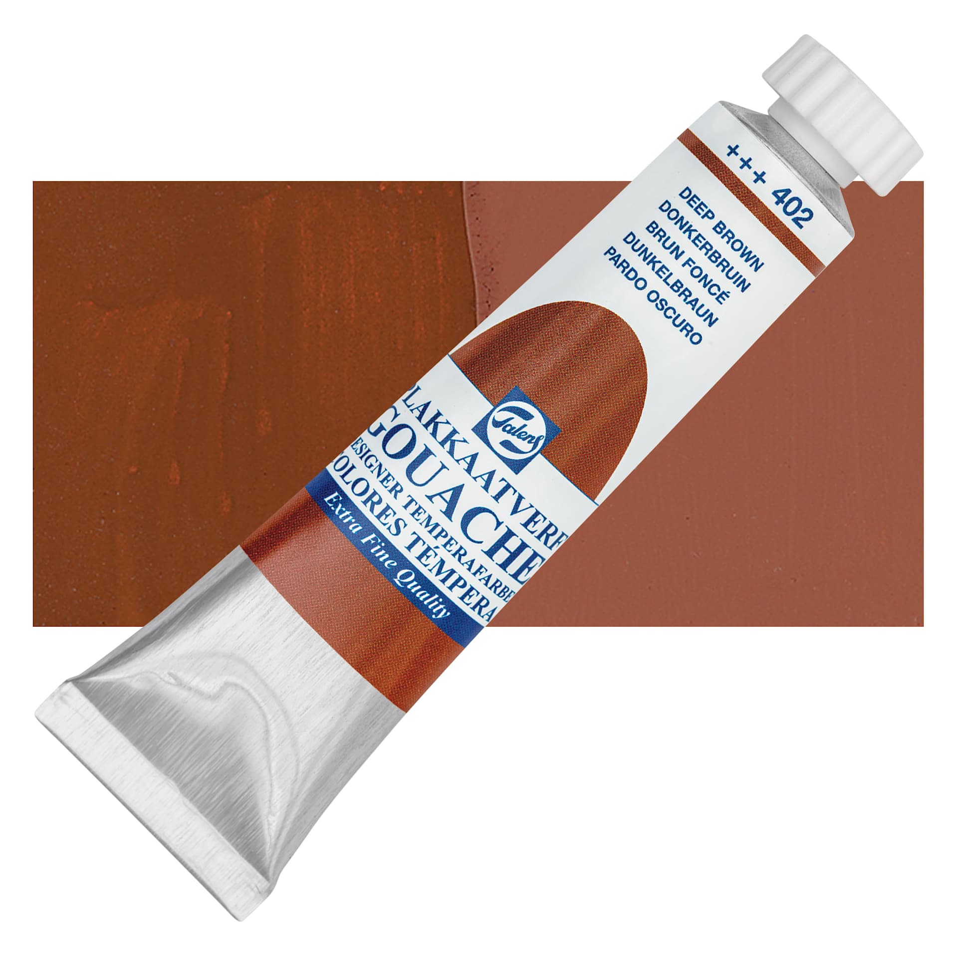 Royal Talens Gouache - Deep Brown, 20 ml tube and swatch