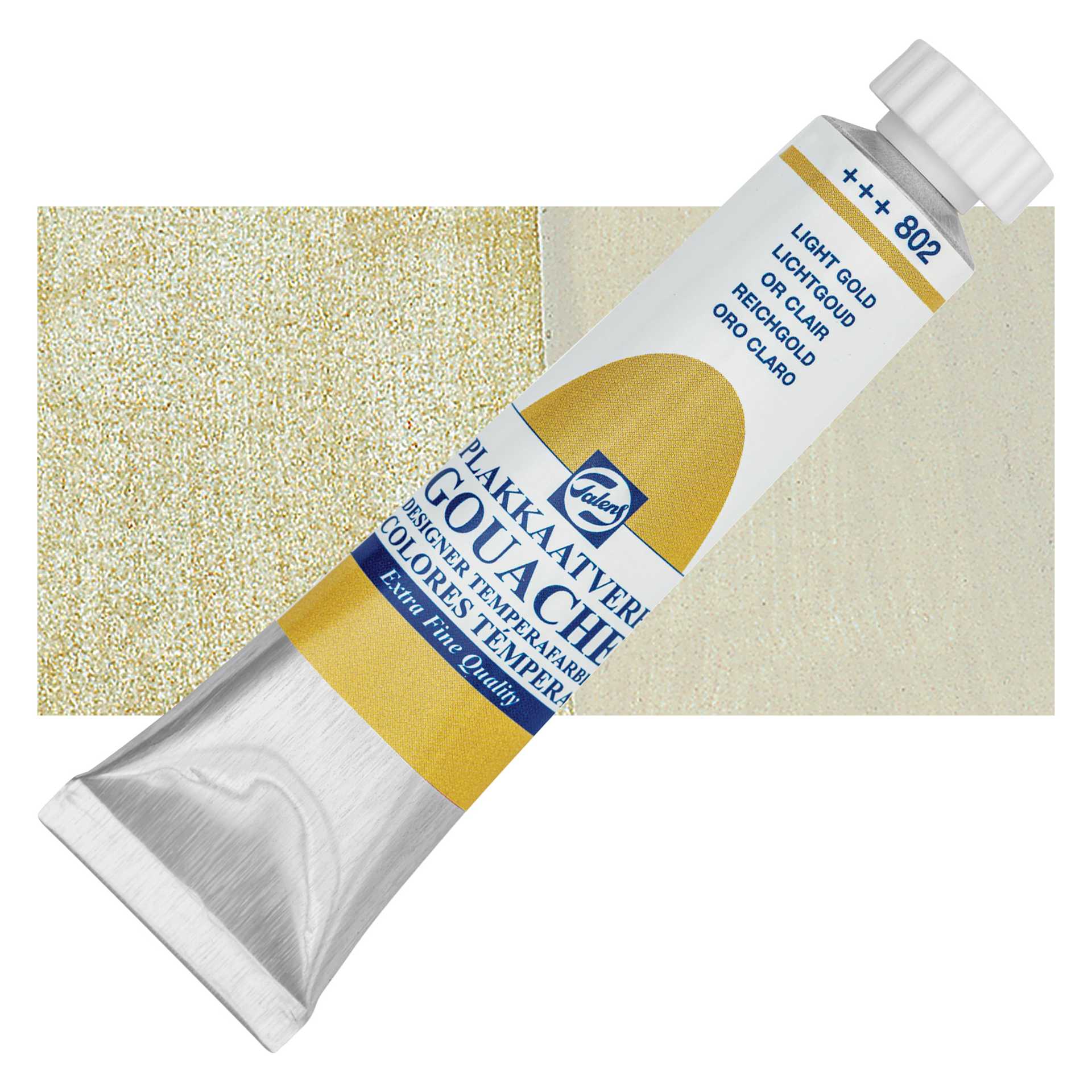 Royal Talens Gouache - Light Gold, 20 ml tube and swatch