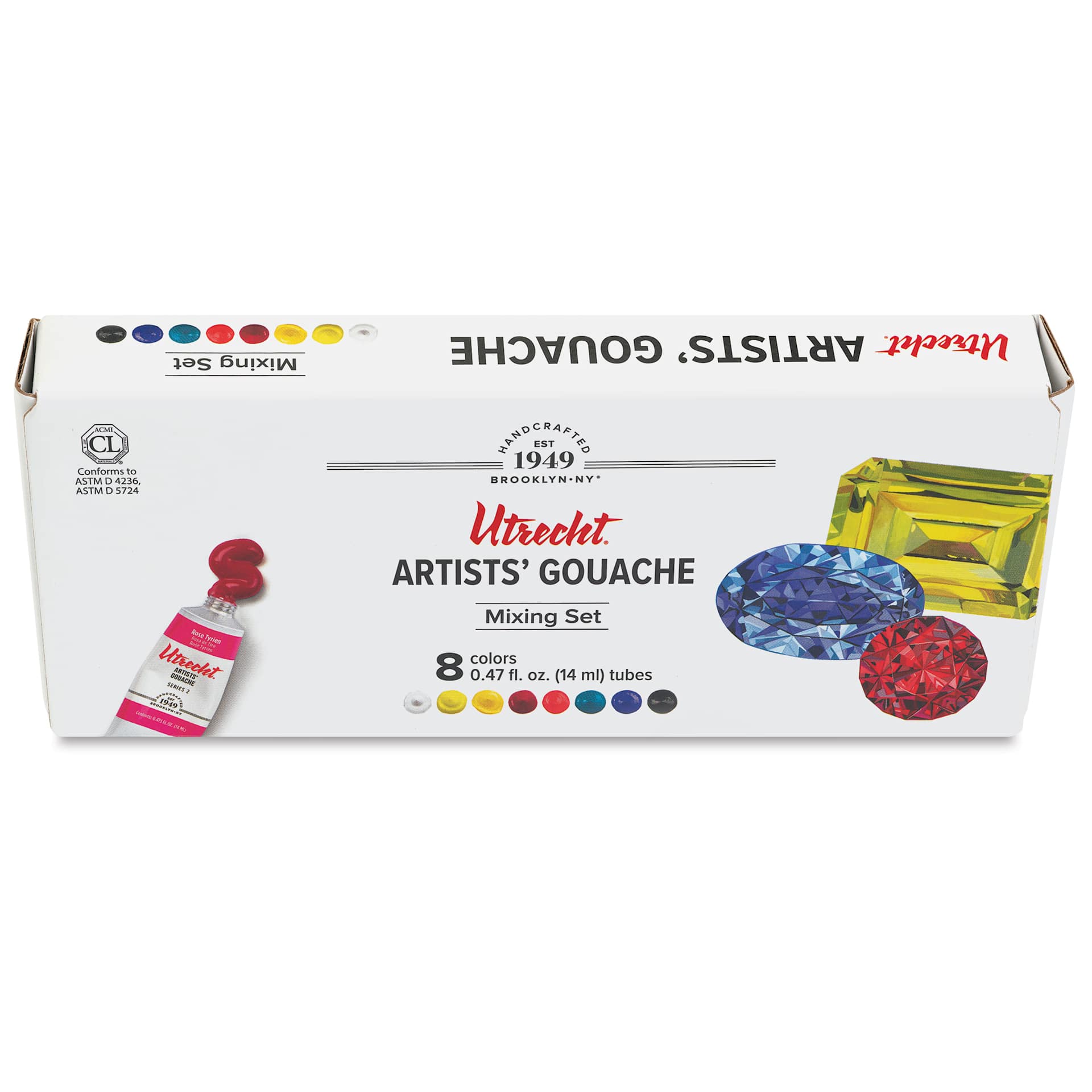 Utrecht Artists' Gouache - Set of 8, Mixing Colors, 14 ml Tubes