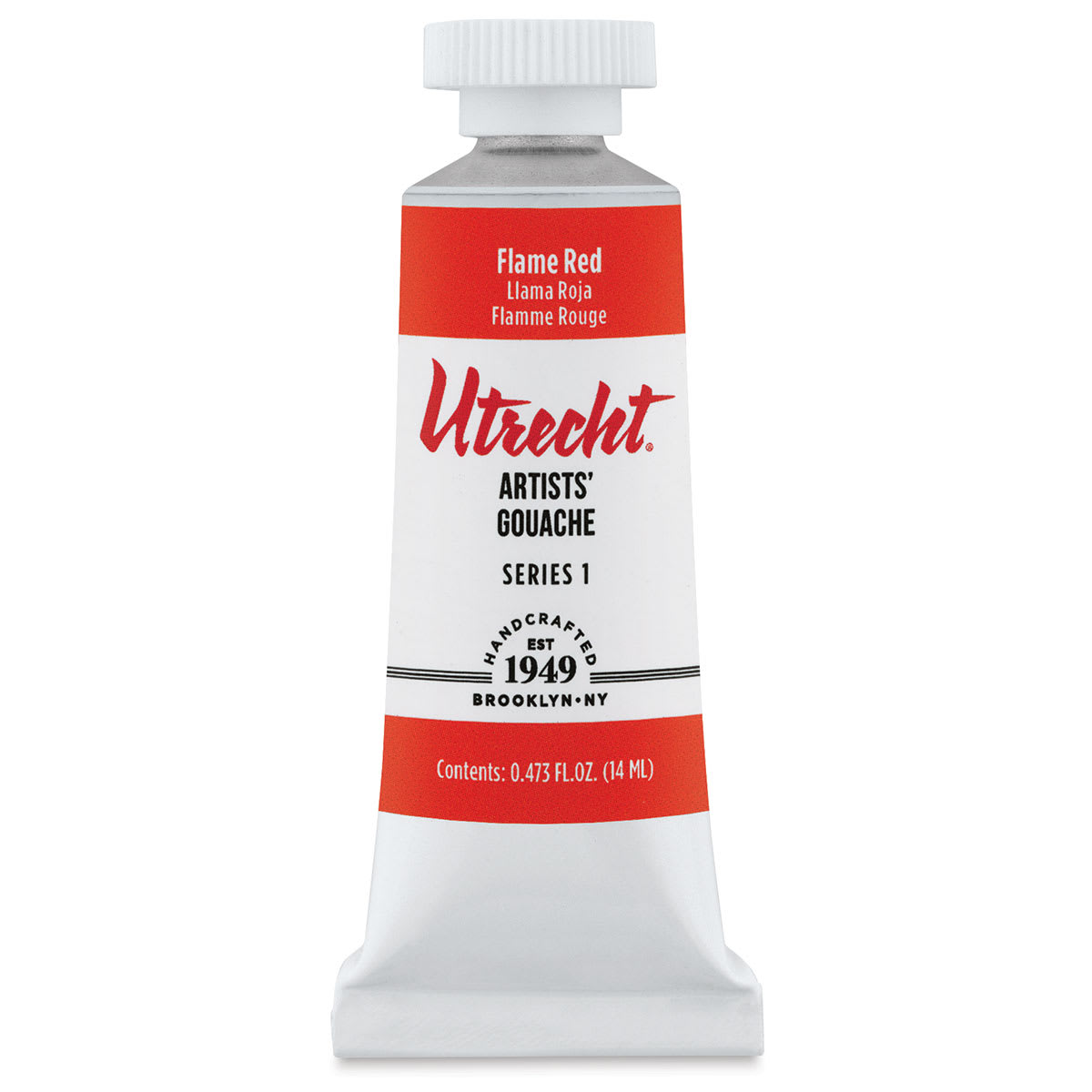 Utrecht Artists' Gouache - Flame Red, 14 ml, Tube (Front) Utrecht Artists' Gouache - Flame Red, 14 ml, Tube (Front)
