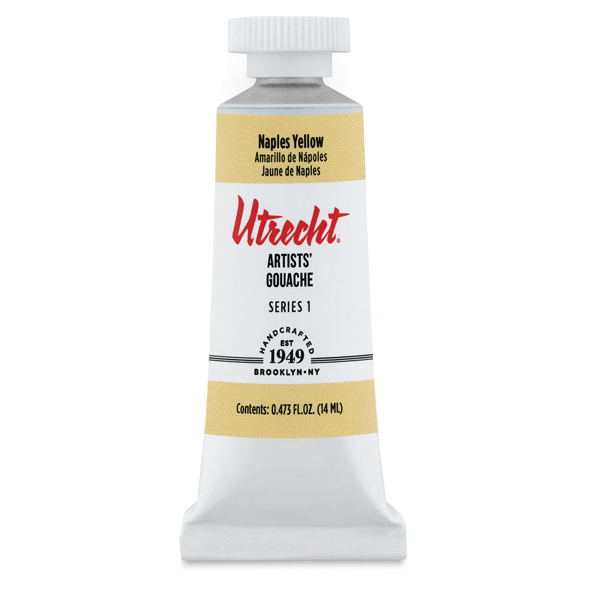 Utrecht Artists' Gouache - Naples Yellow, 14 ml, Tube (Front) Utrecht Artists' Gouache - Naples Yellow, 14 ml, Tube (Front)