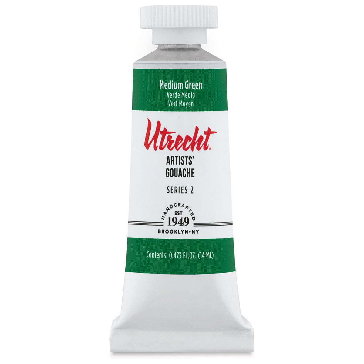 Utrecht Artists' Gouache - Medium Green, 14 ml, Tube (Front)