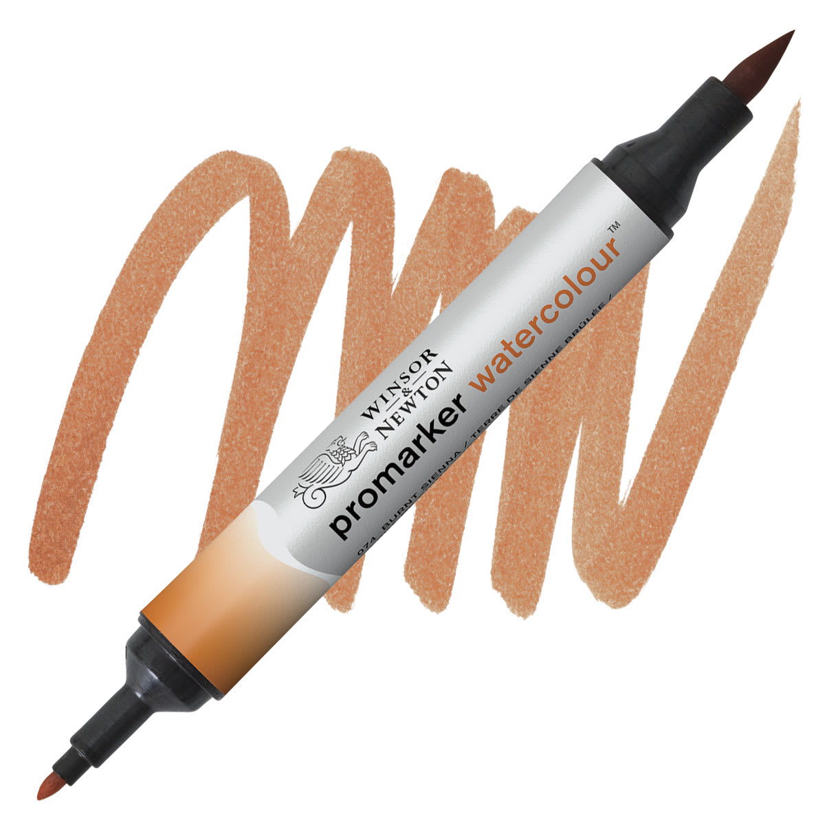 Winsor & Newton Promarker Watercolor Marker - Burnt Sienna marker and swatch