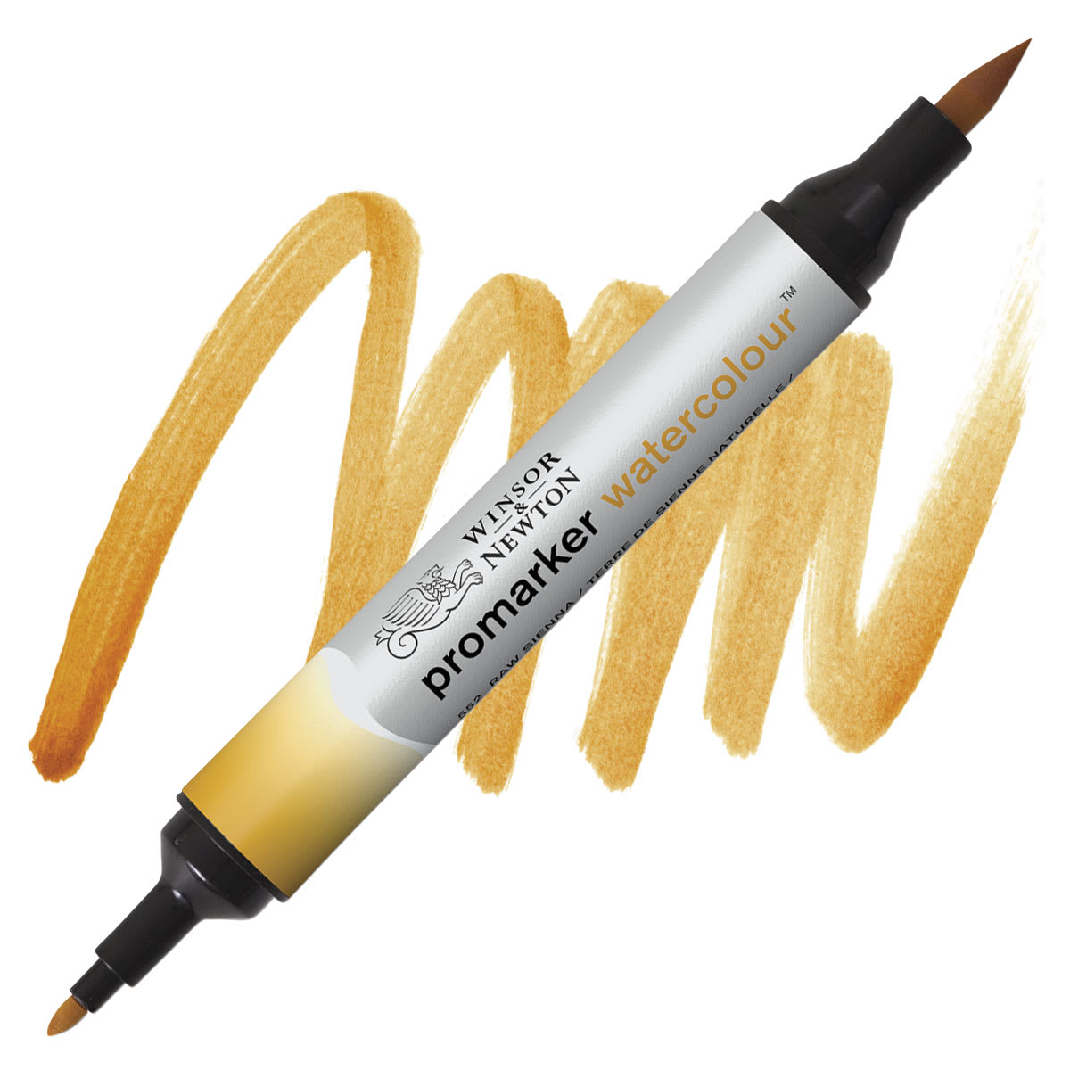 Winsor & Newton Promarker Watercolor Marker - Raw Sienna marker and swatch