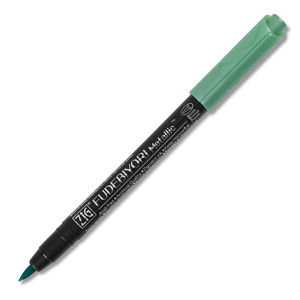 Zig Fudebiyori Metallic Brush Pen - Green