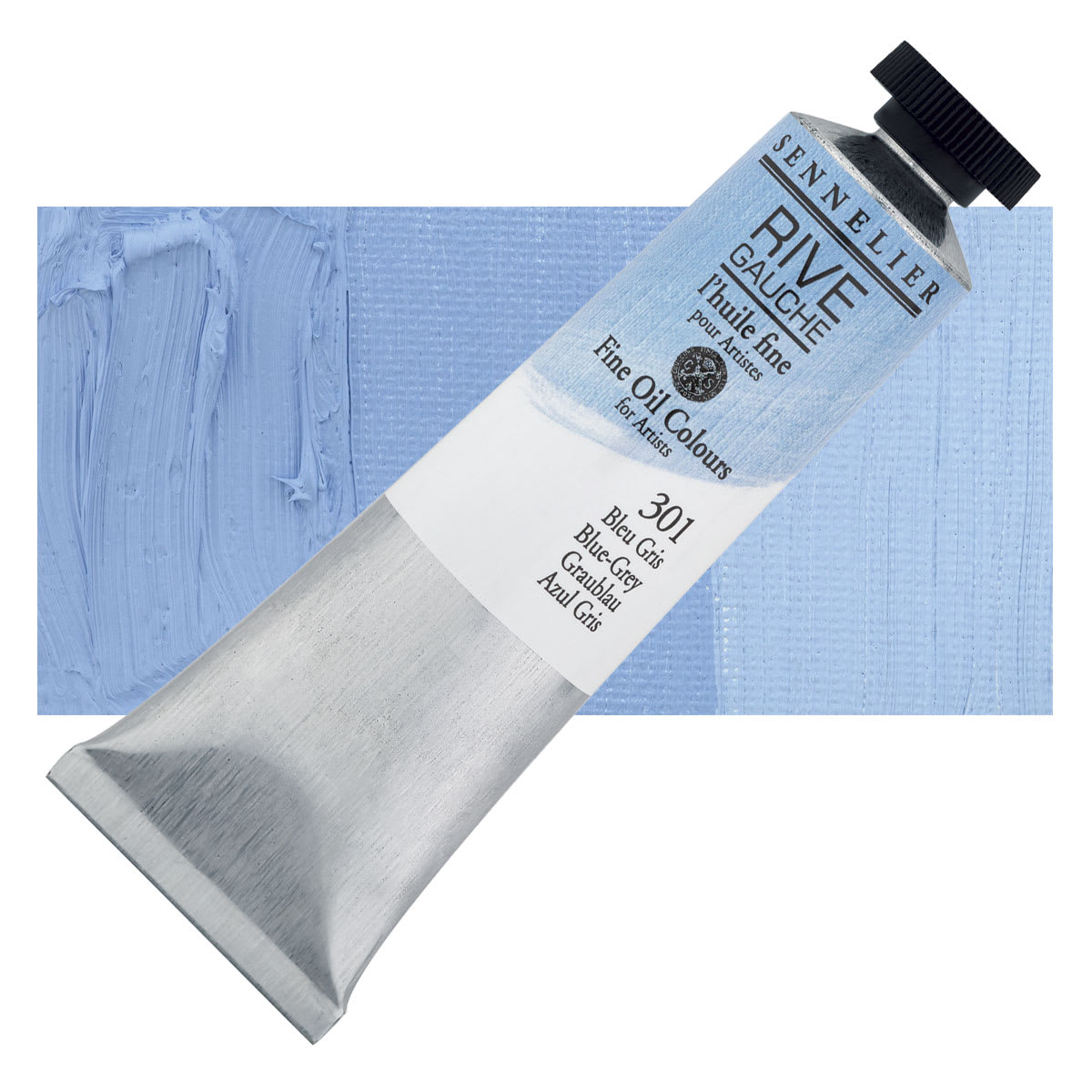 Sennelier Rive Gauche Artists Oil Color - Blue Grey, 40 ml tube and swatch
