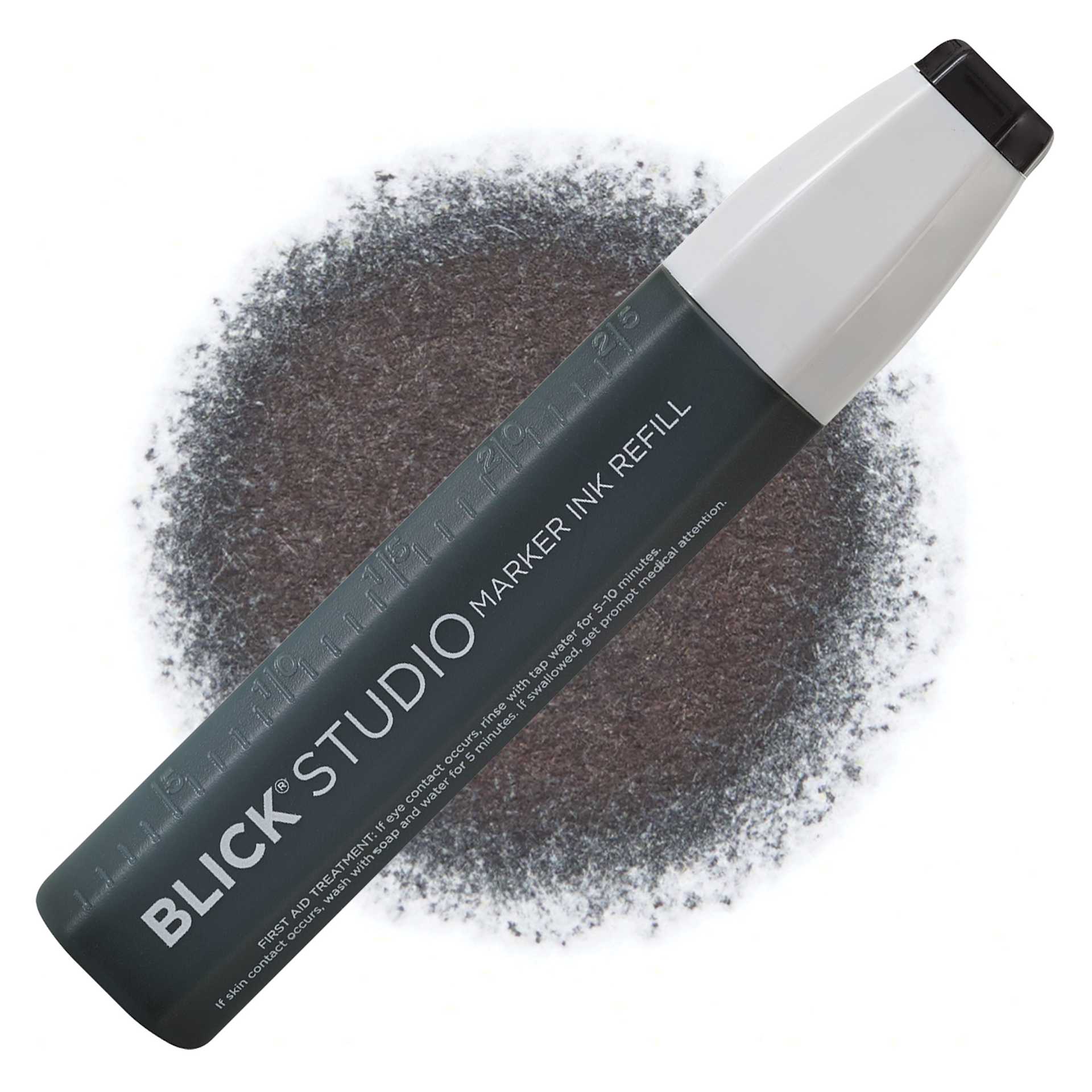 Blick Studio Marker Refill - Black, 020, swatch and refill