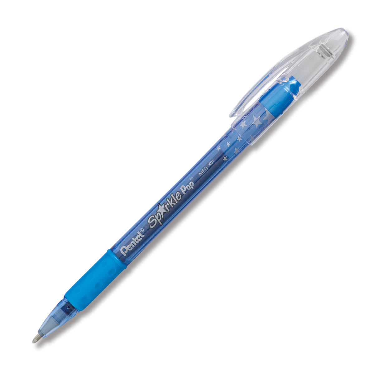 Pentel Sparkle Pop Pen - Single Blue/Green Color Changing pen shown uncapped Pentel Sparkle Pop Pen - Single Blue/Green Color Changing pen shown uncapped