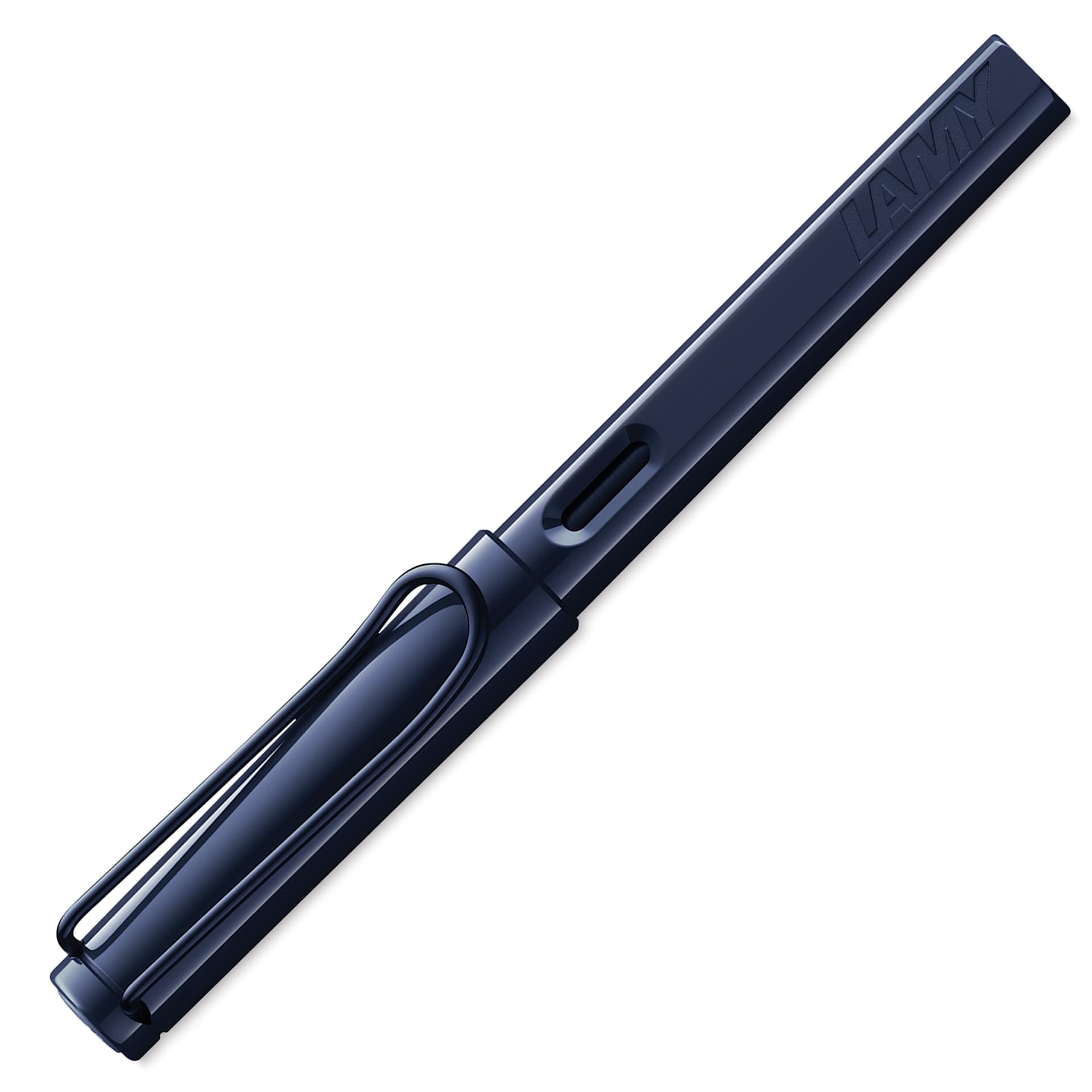 Lamy Safari Fountain Pen - Dark Dusk, Fine Nib, cap on