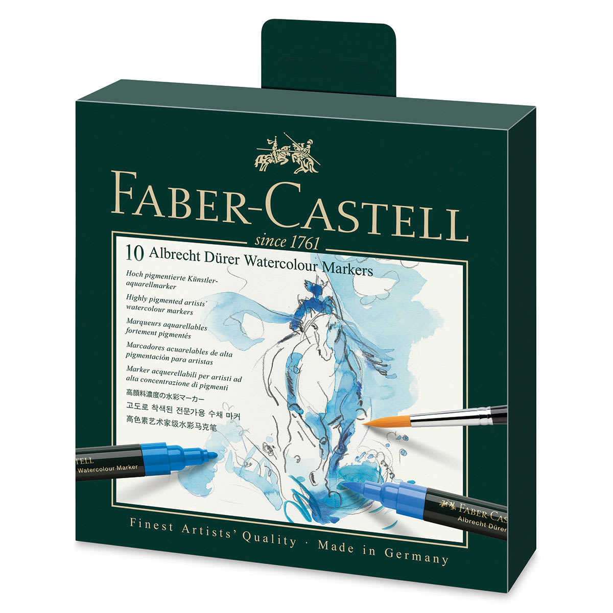 Faber-Castell Albrecht Dürer Watercolor Markers - Set of 10, Assorted Colors