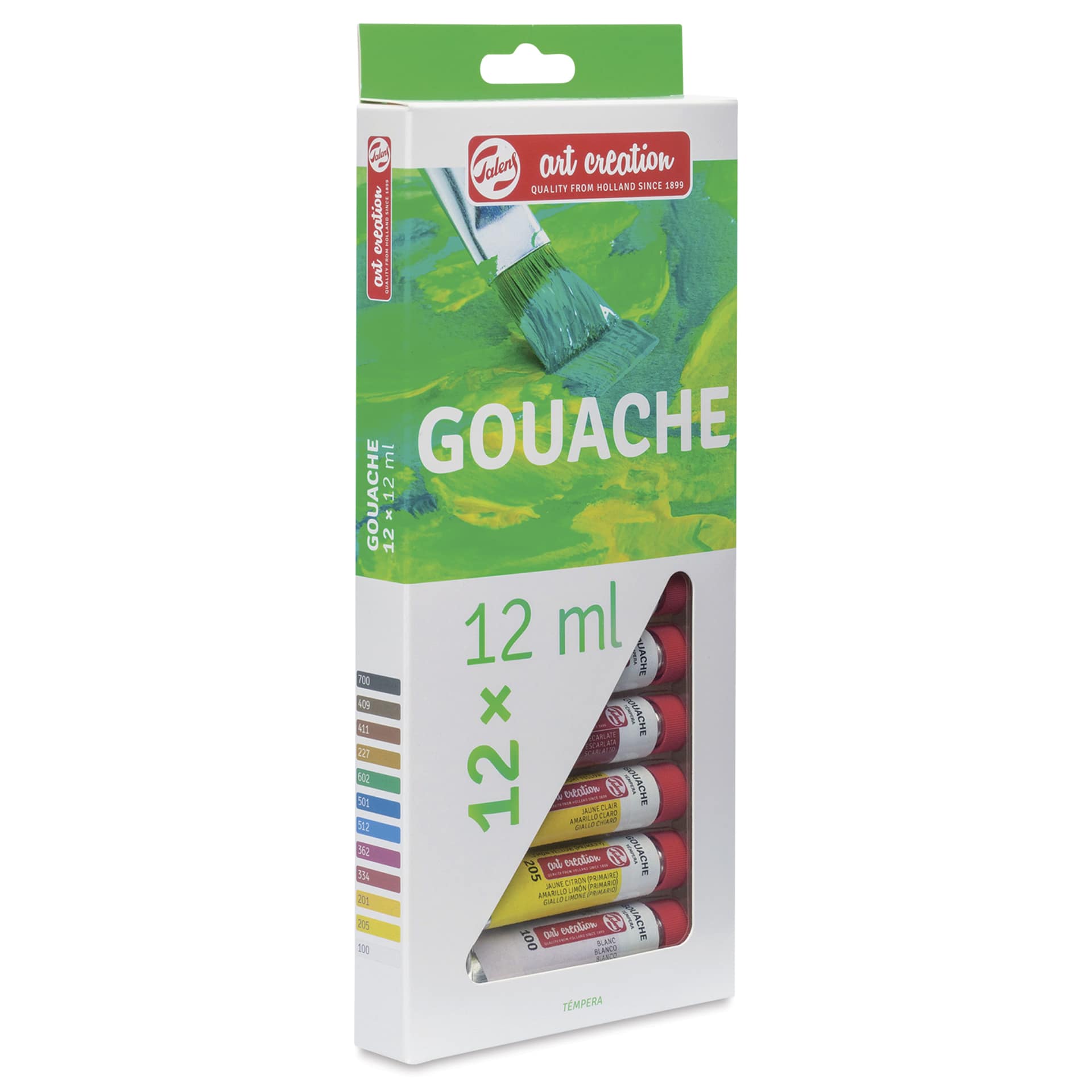 Talens Art Creation Gouache - Set of 12, Assorted Colors, 12 ml, packaging
