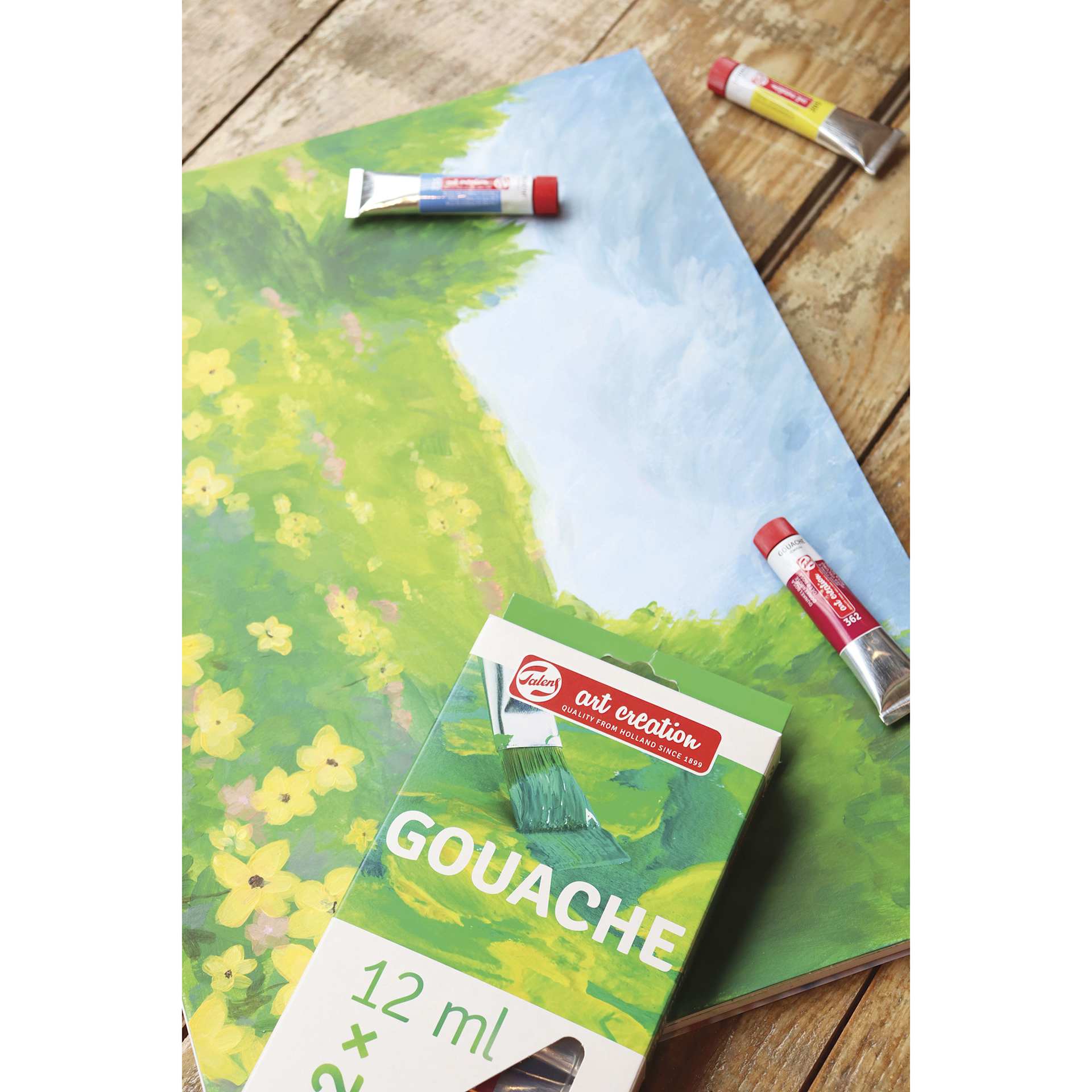 Talens Art Creation Gouache - Set of 12, Assorted Colors, 12 ml, painting