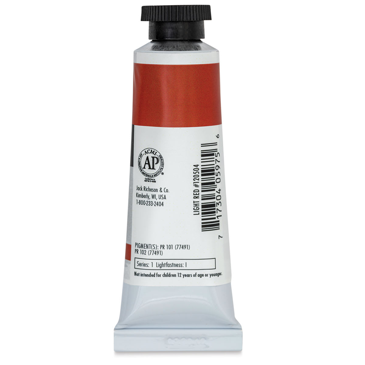 Richeson Casein Paint the Shiva Series - Light Red, 37 ml Tube back