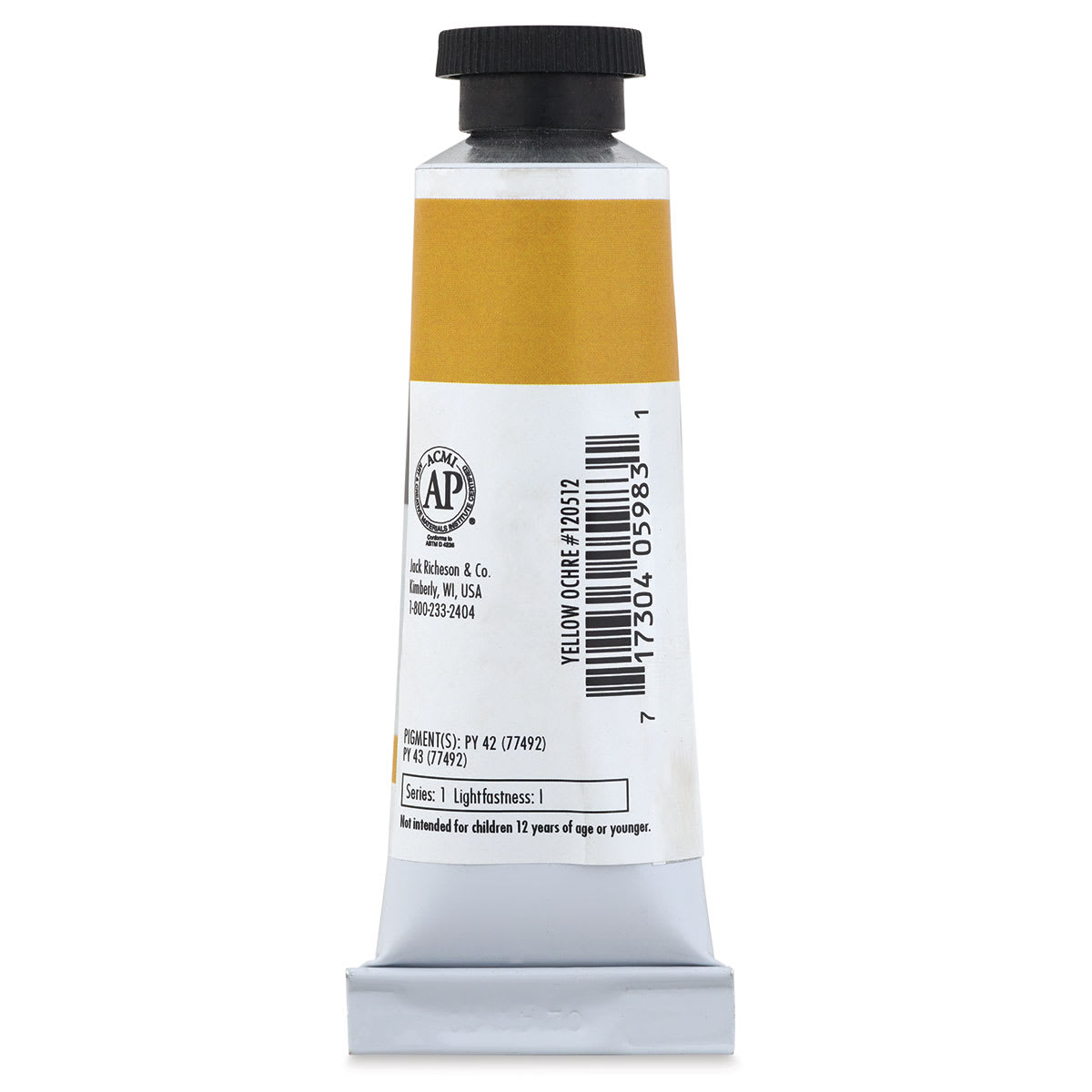 Richeson Casein Paint the Shiva Series - Yellow Ochre, 37 ml tube back