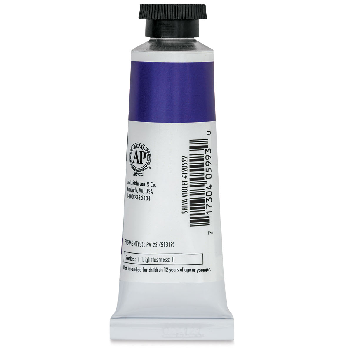 Richeson Casein Paint the Shiva Series - Shiva Violet, 37 ml tube back