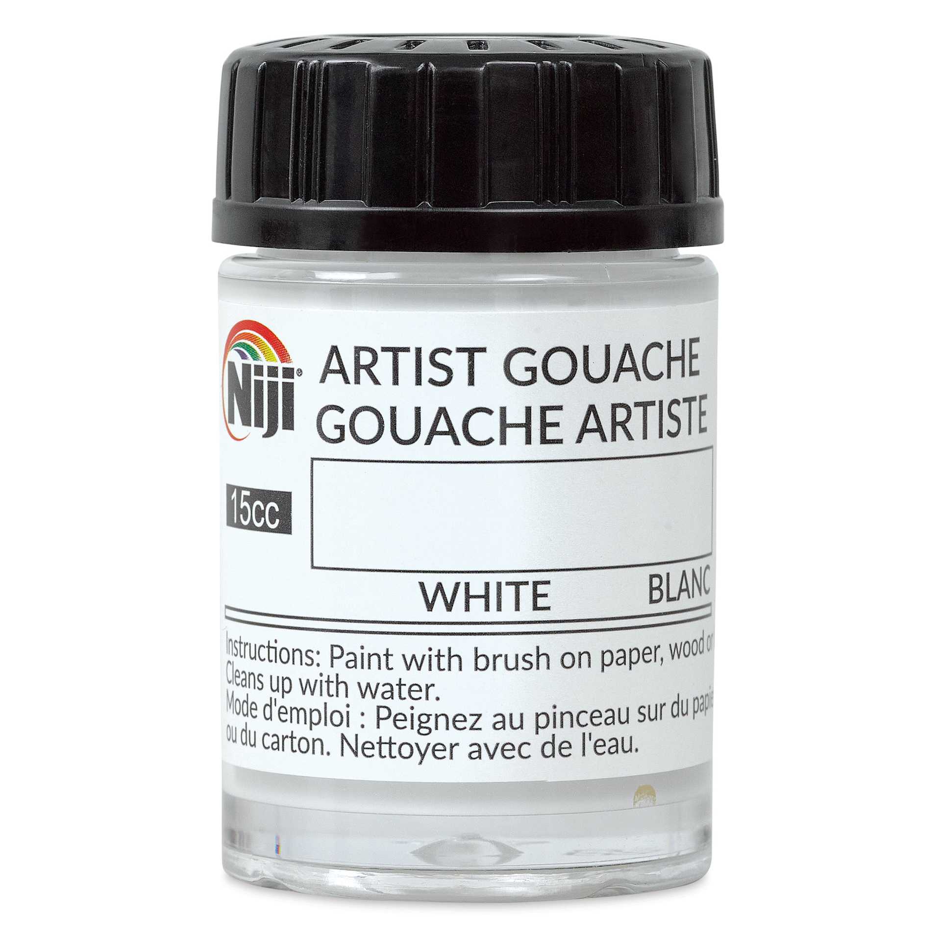 Niji Artist Gouache - White, 0.5 oz back of bottle