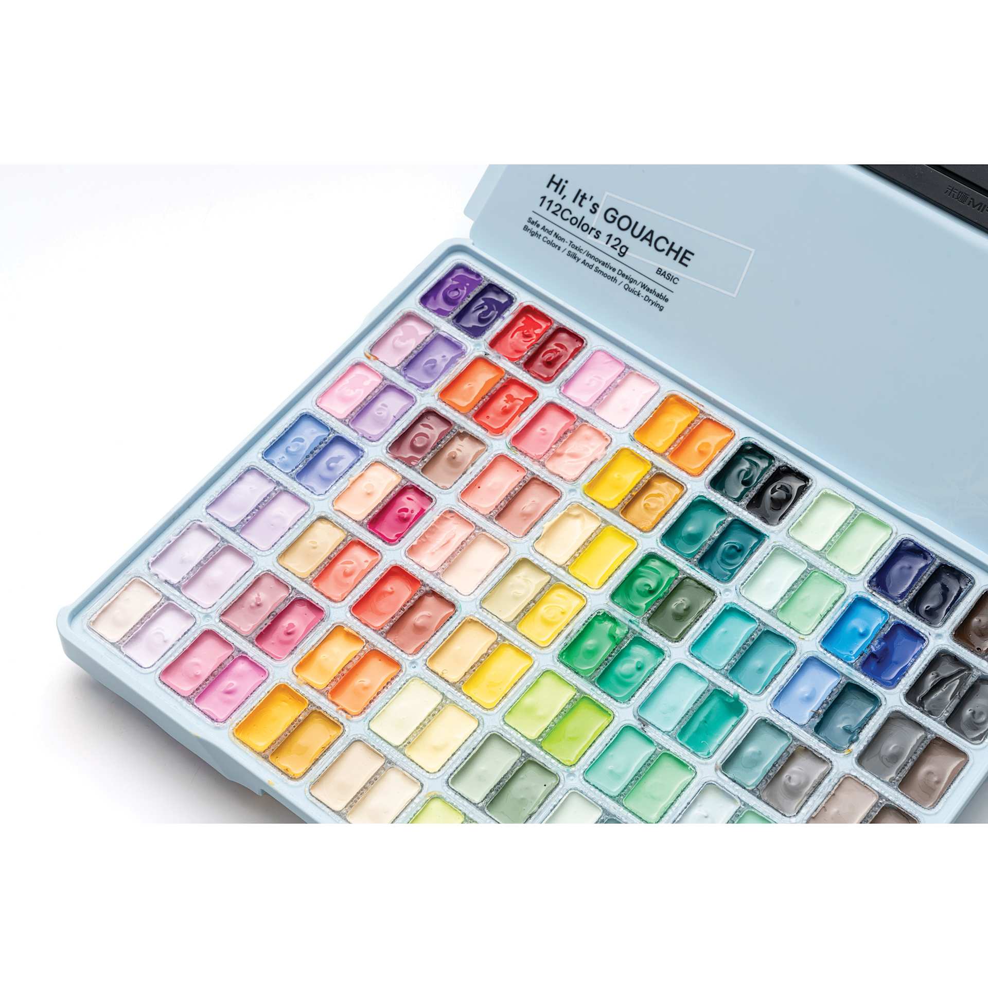 Close up of case with some of the included colors