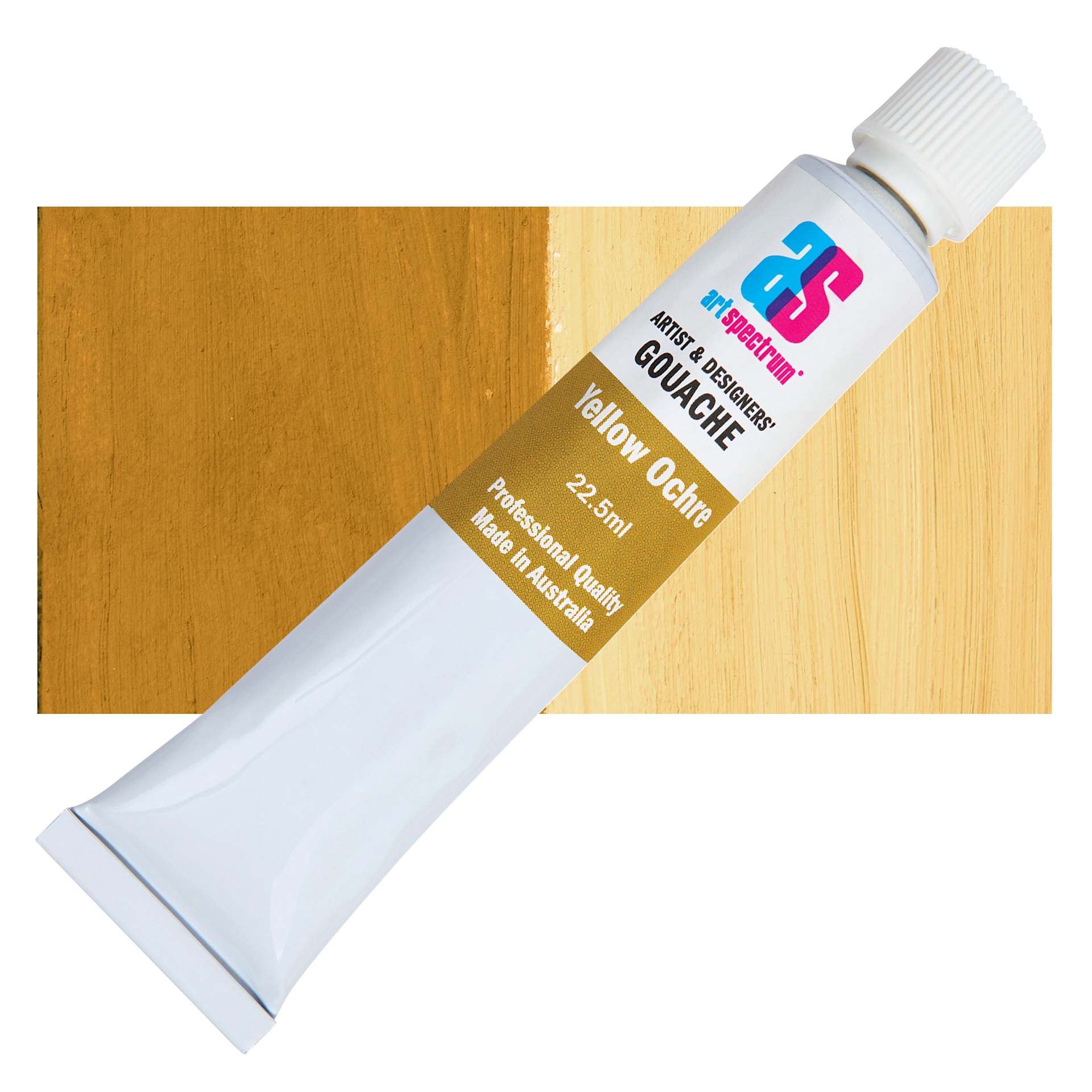 Art Spectrum Artists' Gouache - Yellow Ochre, 22.5 ml tube and swatch