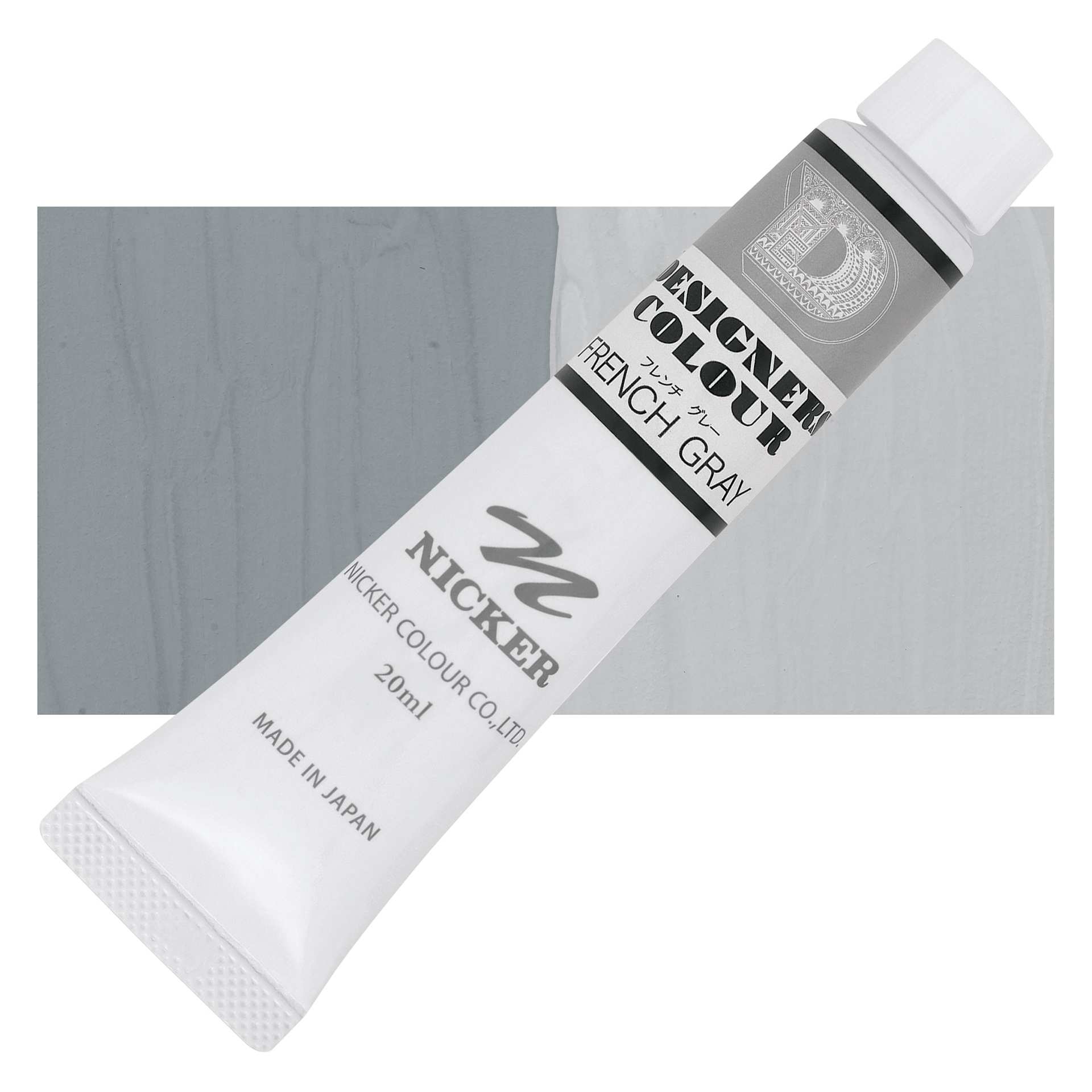 Nicker Designers Color Gouache - French Gray, 20 ml tube and swatch