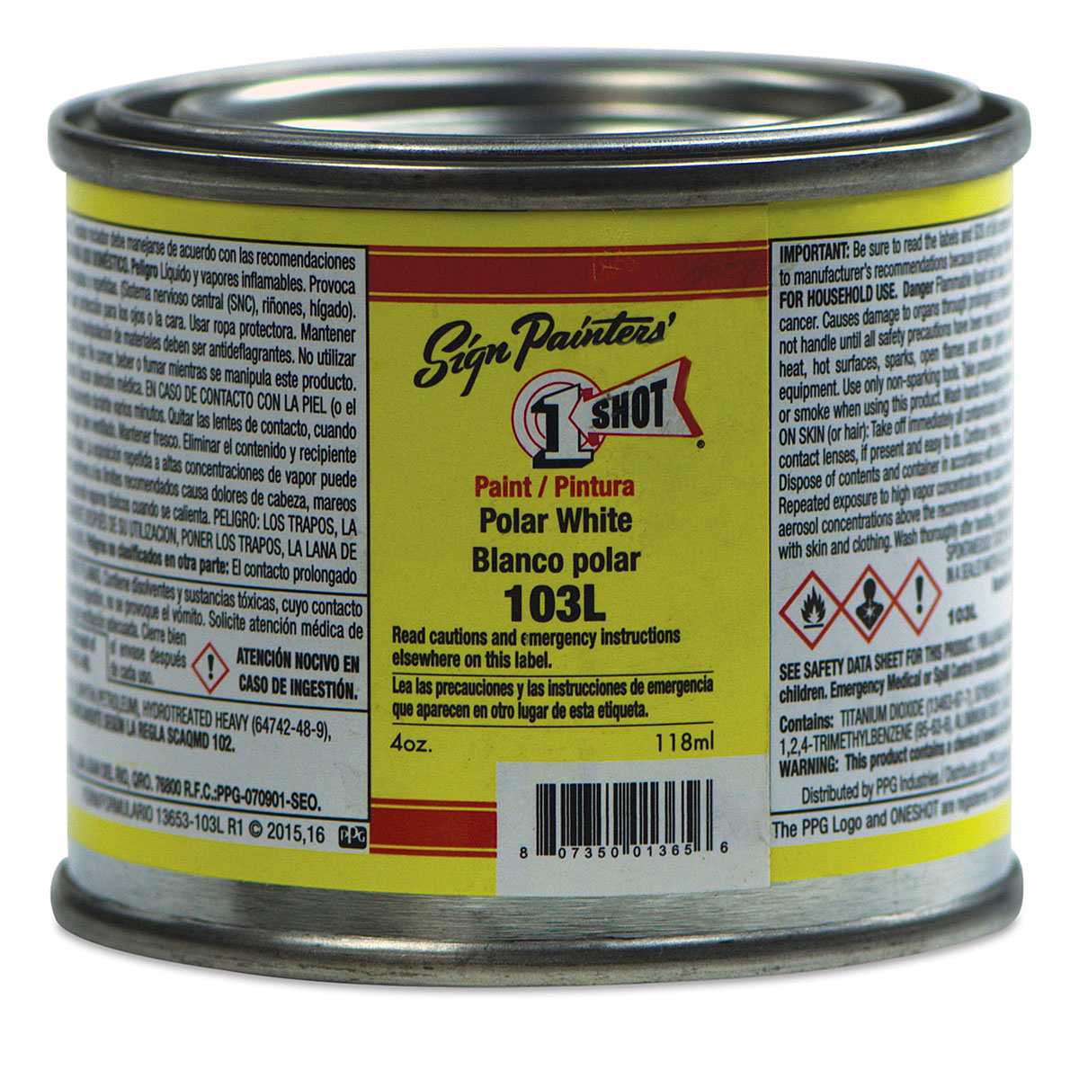 1-Shot Lettering Enamel - Polar White, 4 oz 1-Shot Lettering Enamel - Polar White, 4 oz