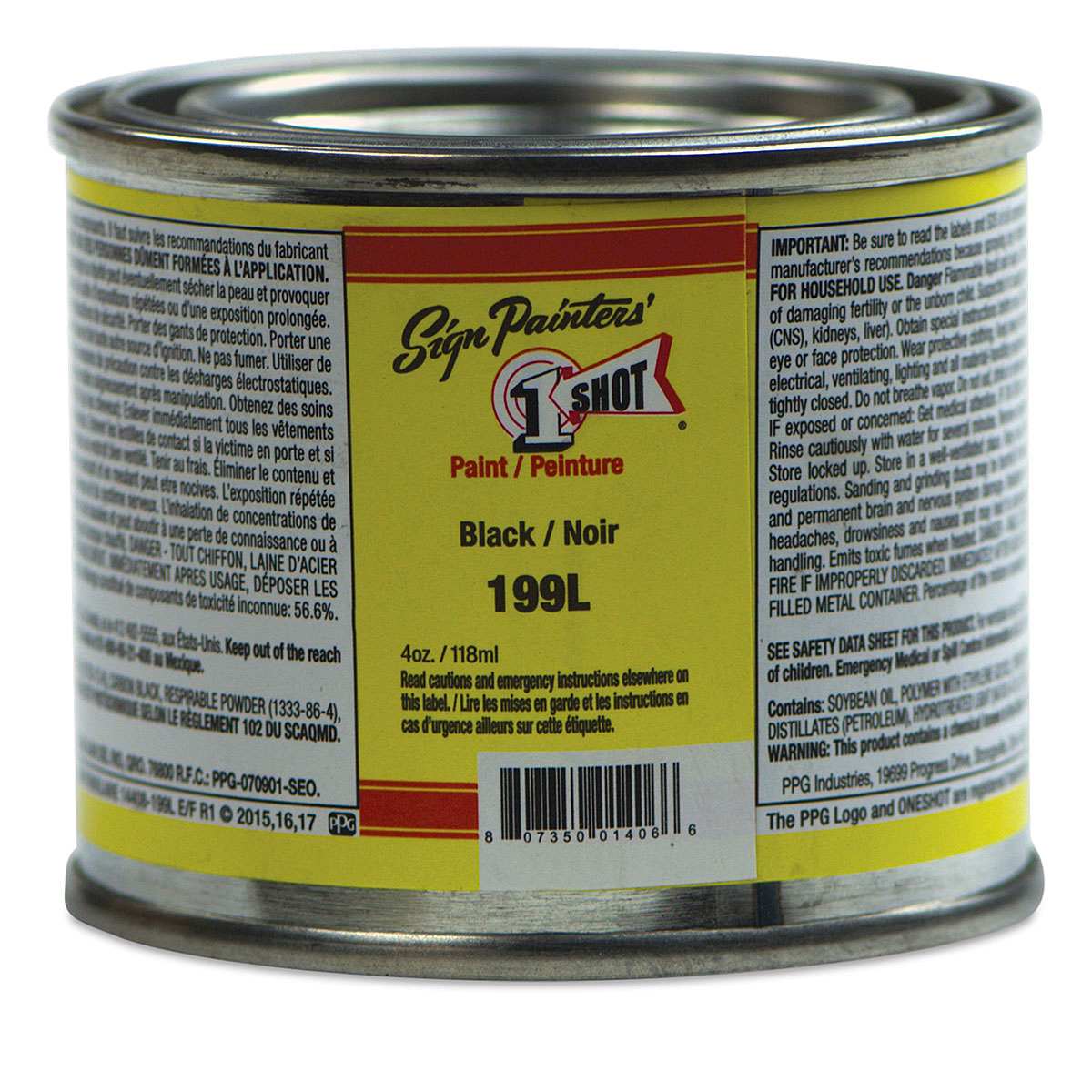 1-Shot Lettering Enamel - Black, 4 oz