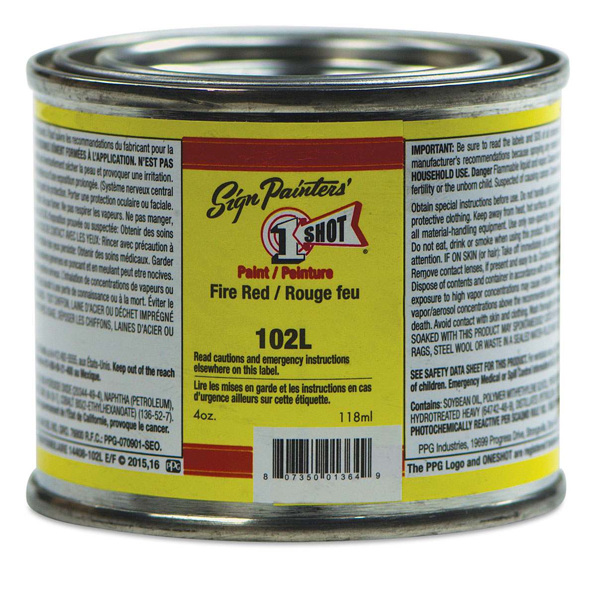 1-Shot Lettering Enamel - Fire Red, 4 oz