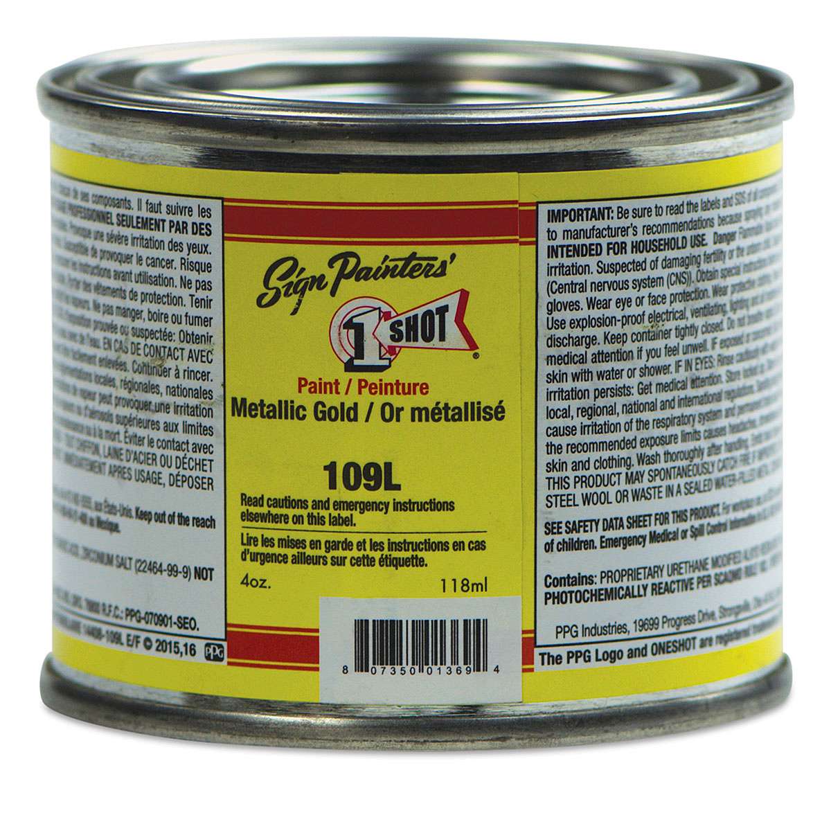 1-Shot Lettering Enamel - Metallic Gold, 4 oz