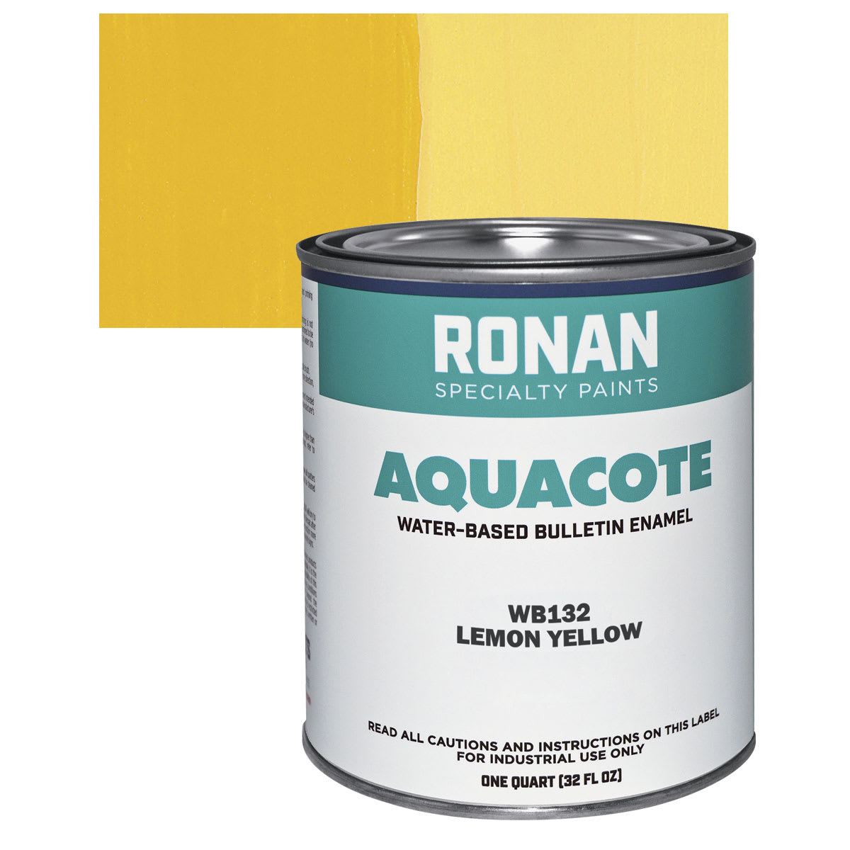 Ronan Aquacote Water-Based Acrylic Color - Lemon Yellow, Quart and swatch