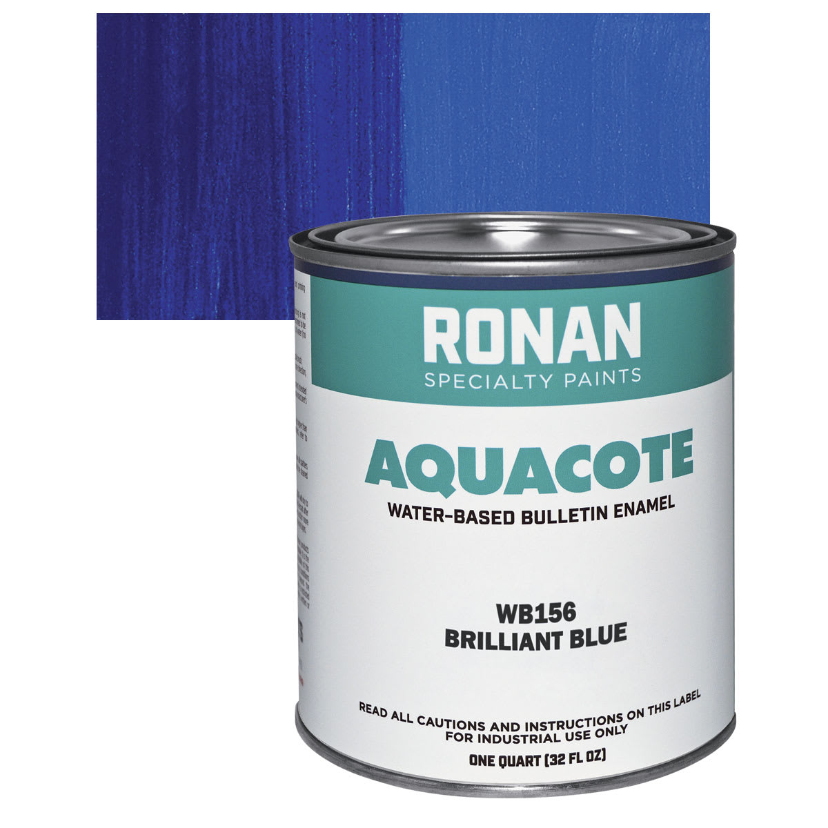 Ronan Aquacote Water-Based Acrylic Color - Brilliant Blue, Quart and swatch