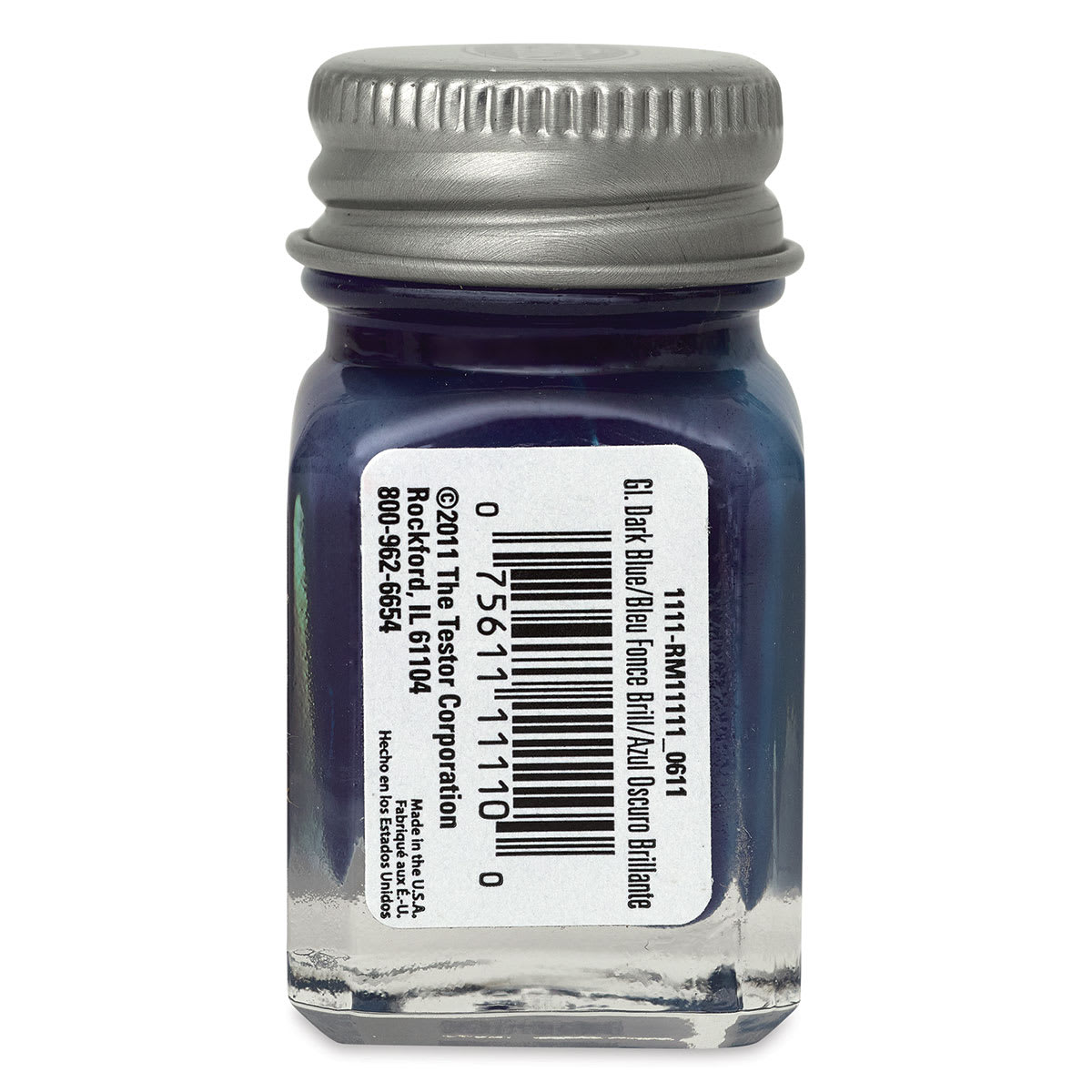 Testors Enamel Paint - Dark Blue, 1/4 oz bottle back