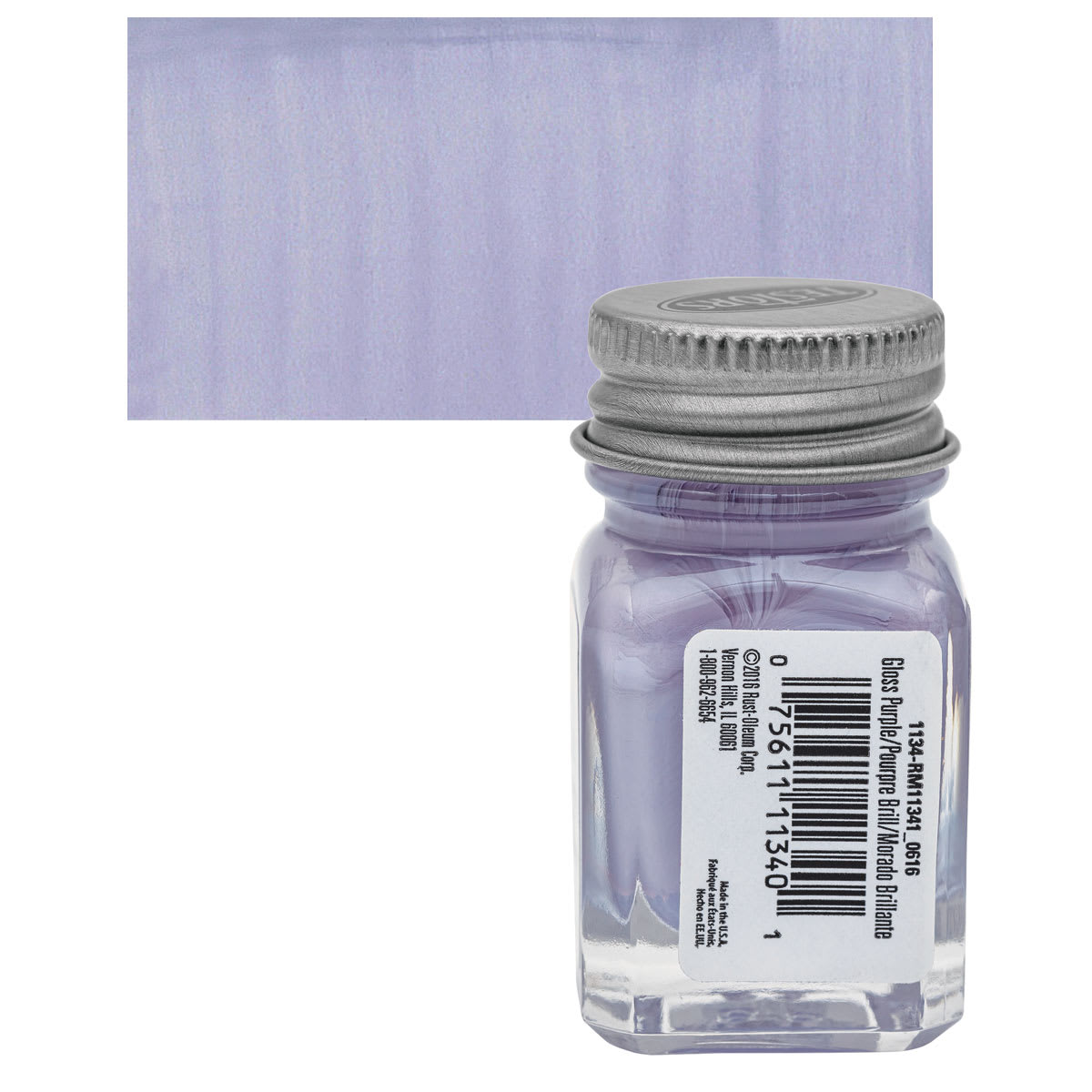 Testors Enamel Paint - Purple, 1/4 oz bottle and swatch