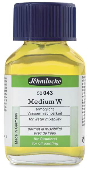 Schmincke Medium W - Front of 60 ml bottle Schmincke Medium W - Front of 60 ml bottle