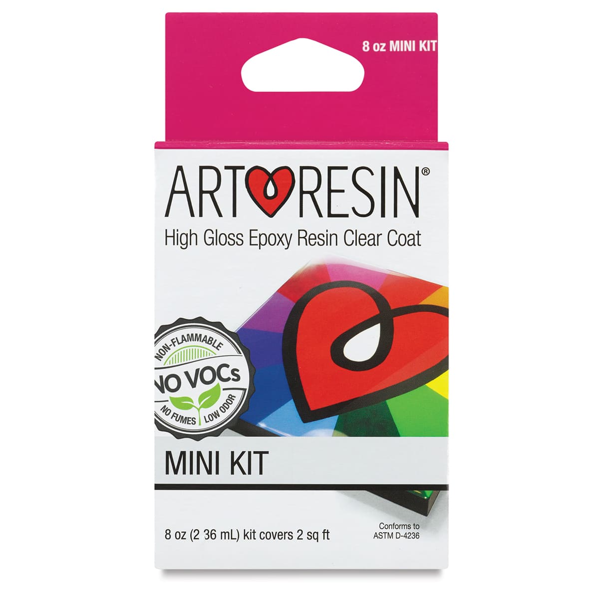 ArtResin Epoxy Resin Mini Kit. Front of package with hanging tab. ArtResin Epoxy Resin Mini Kit. Front of package with hanging tab.