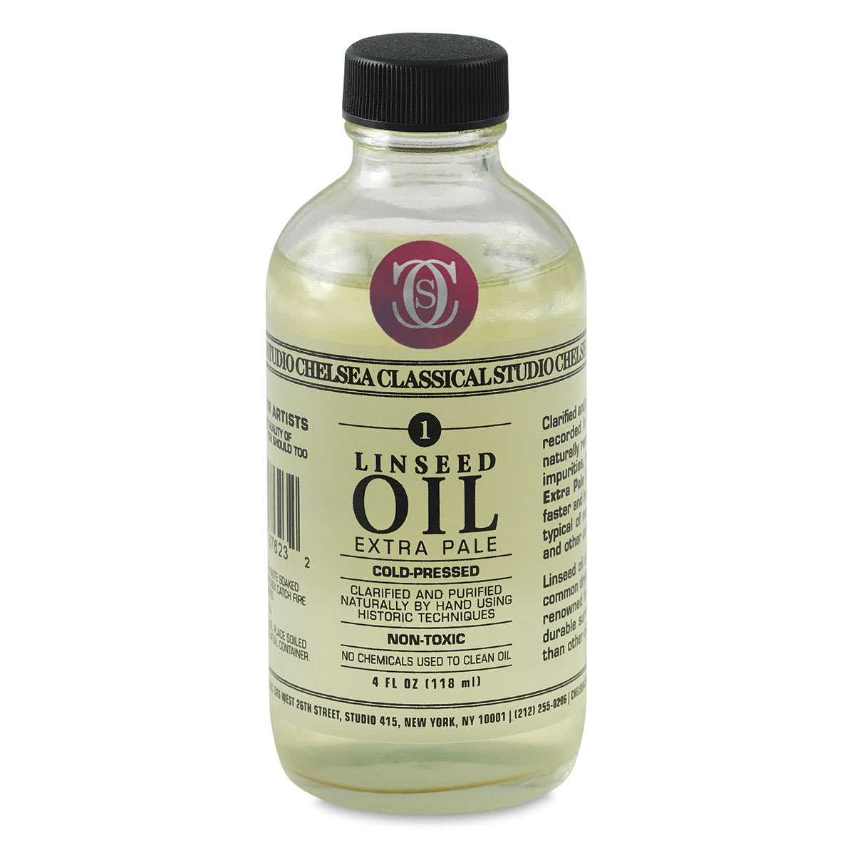 Chelsea Classical Studio Linseed Oil Medium - Front of 4 oz bottle