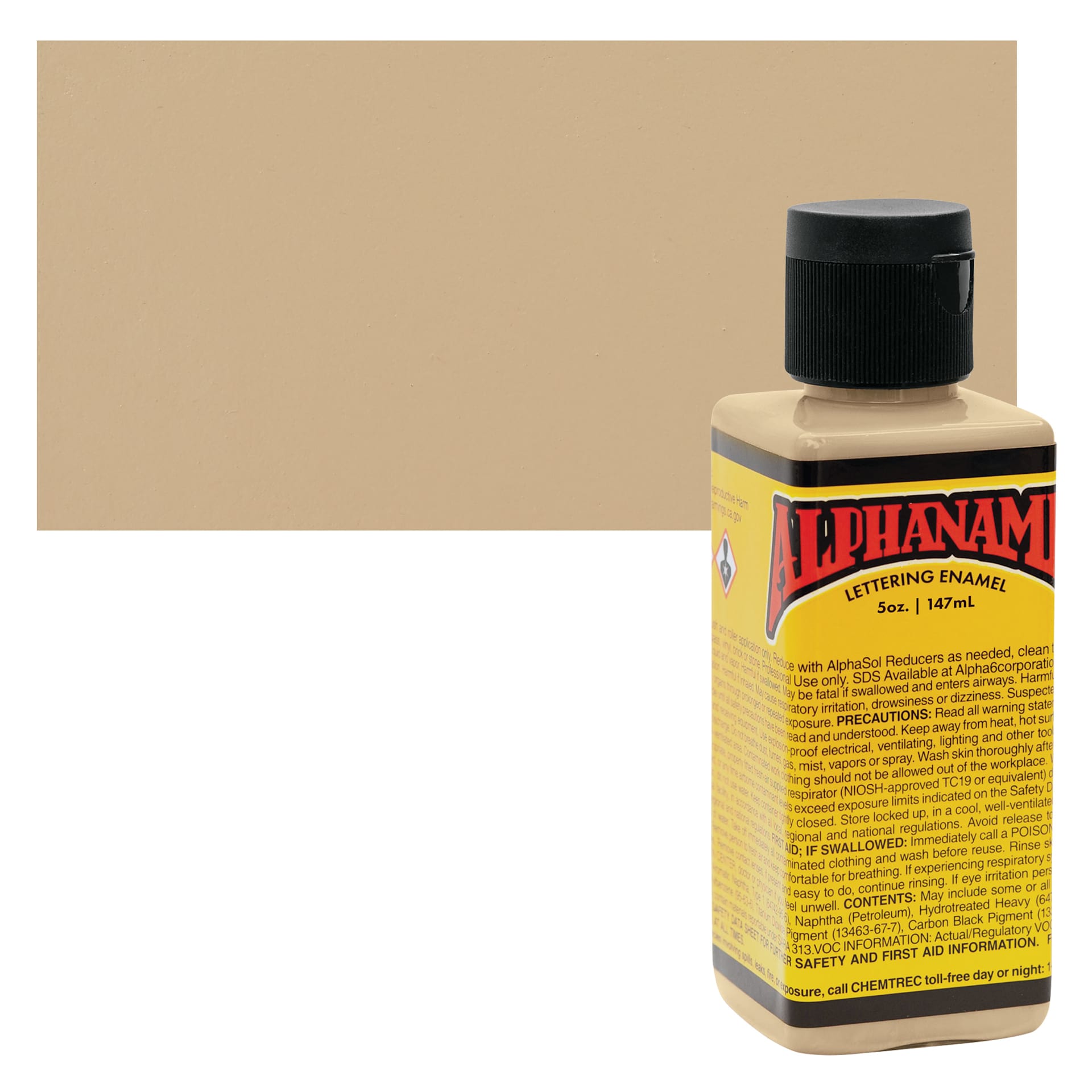 Alpha6 Alphanamel Lettering Enamel - Blush, 147 ml - Bottle and Swatch