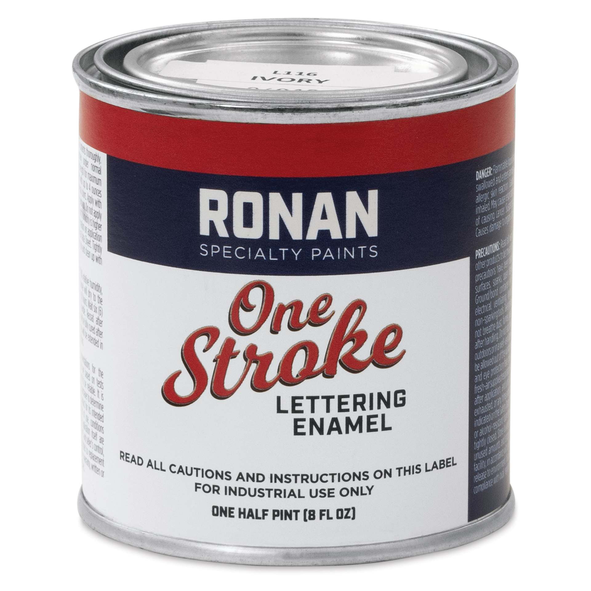 Ronan One Stroke Lettering Enamel - Ivory, Half Pint