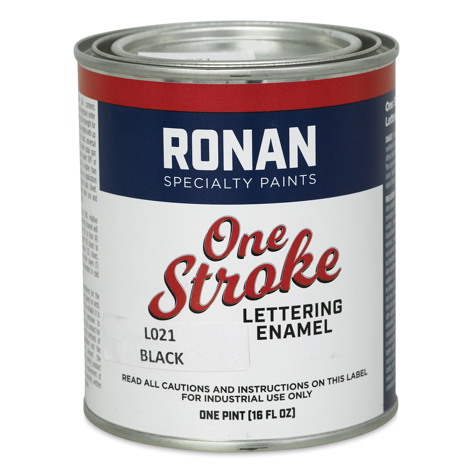 Ronan One Stroke Lettering Enamel - Black, Pint (Front)