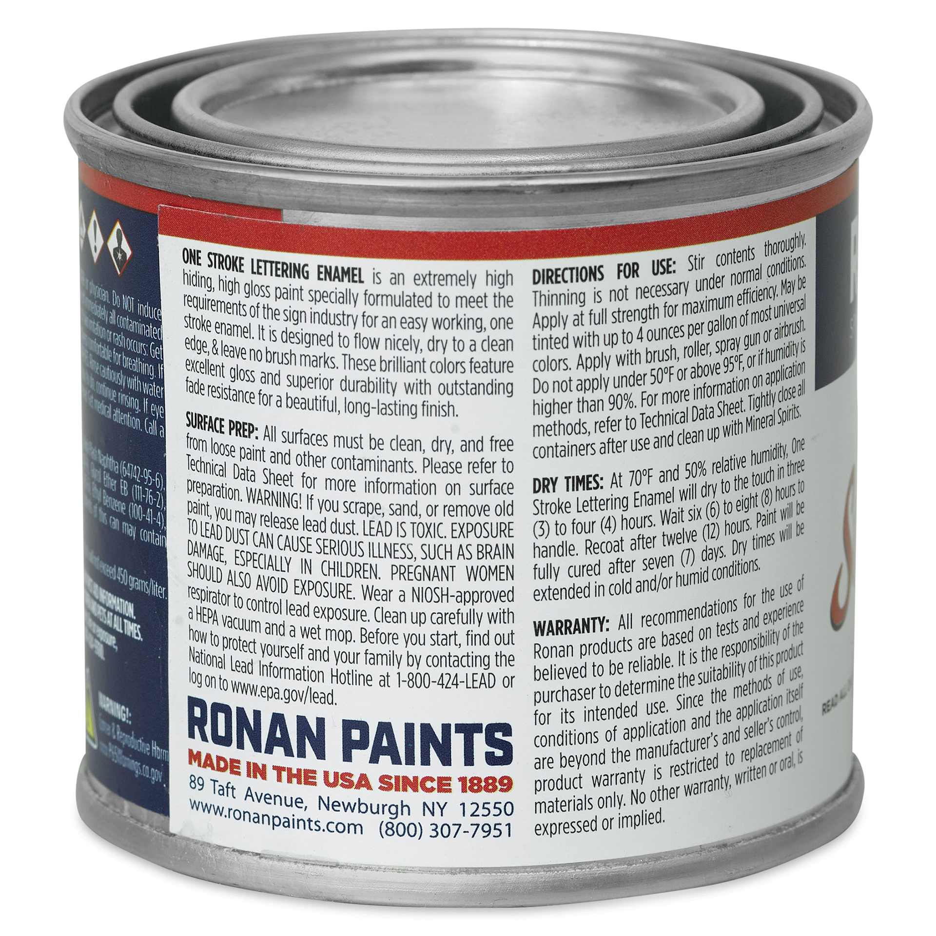 Ronan One Stroke Lettering Enamel - Imitation Silver, Quarter Pint (left side)