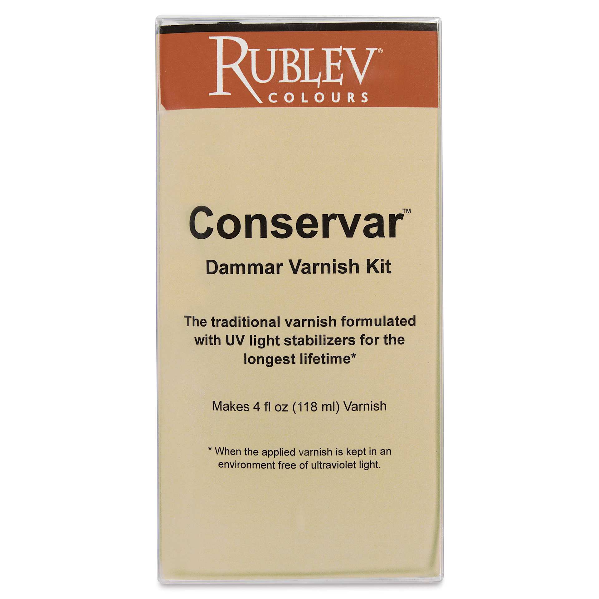 Rublev Conservar Dammar Varnish Kit - 118 ml front of package