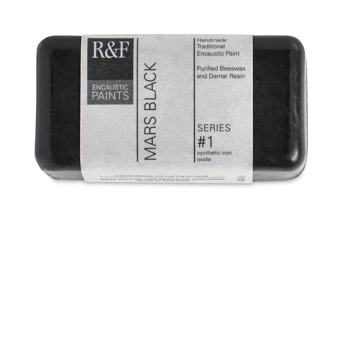 R&F Encaustic Paint Block - Mars Black, 40 ml block