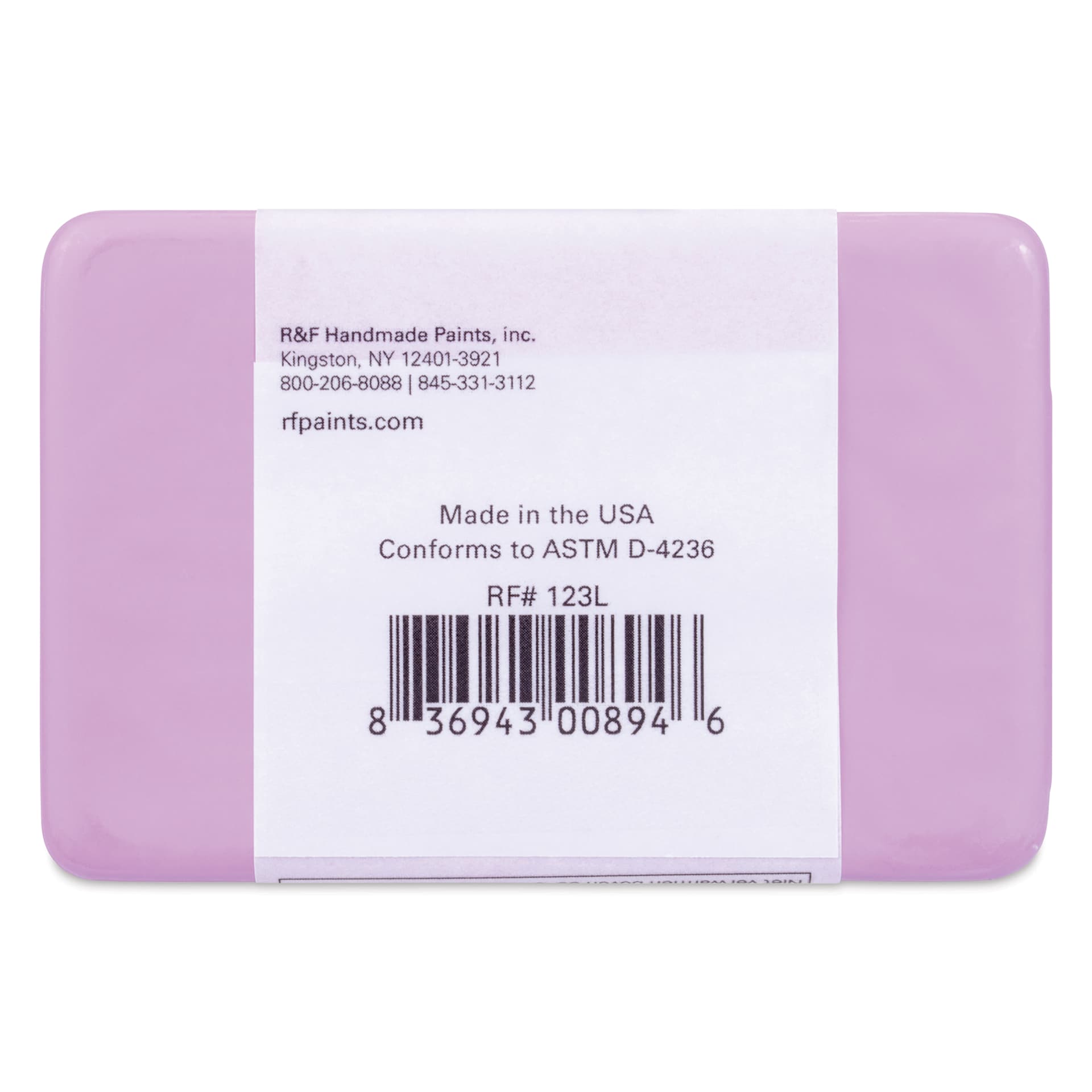 R&F Encaustic Paint Block - Quinacridone Magenta Light, 333 ml block back