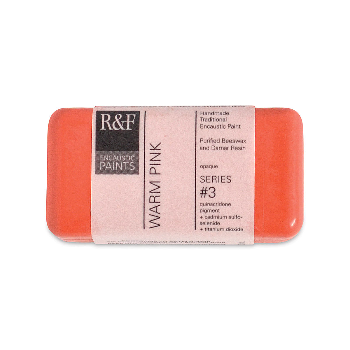 R&F Encaustic Paint Block - Warm Pink, 40 ml block