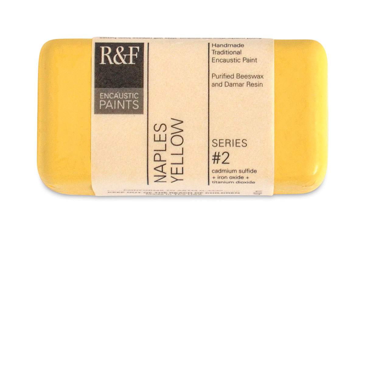 R&F Encaustic Paint Block - Naples Yellow, 40 ml block