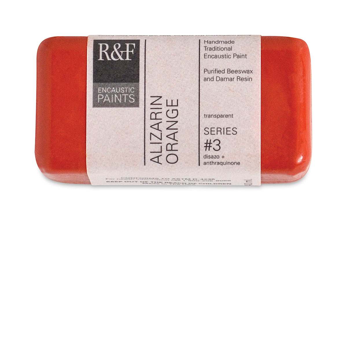 R&F Encaustic Paint Block - Alizarin Orange, 40 ml block