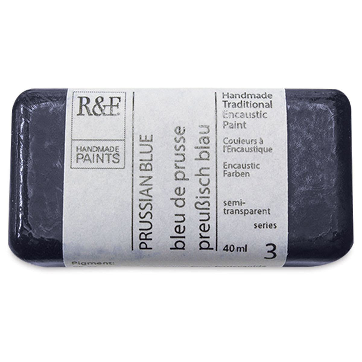 R&F Encaustic Paint Block - Prussian Blue, 40 ml, Block