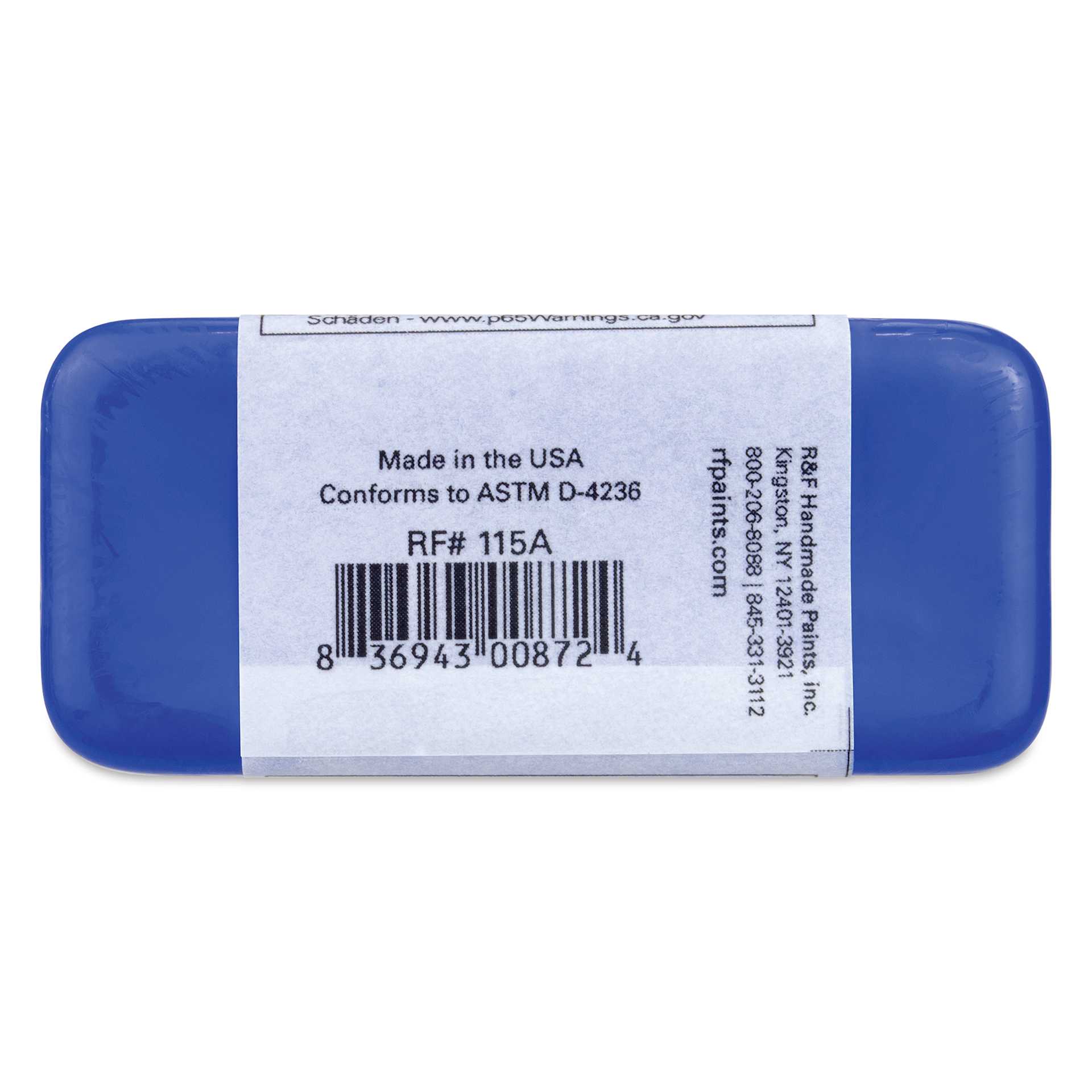 R&F Encaustic Paint Block - Cerulean Blue Chromium, 104 ml block back