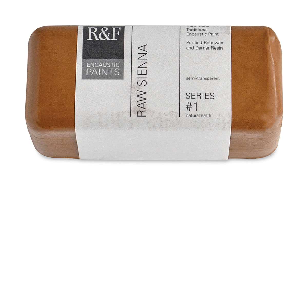 R&F Encaustic Paint Block - Raw Sienna, 104 ml block