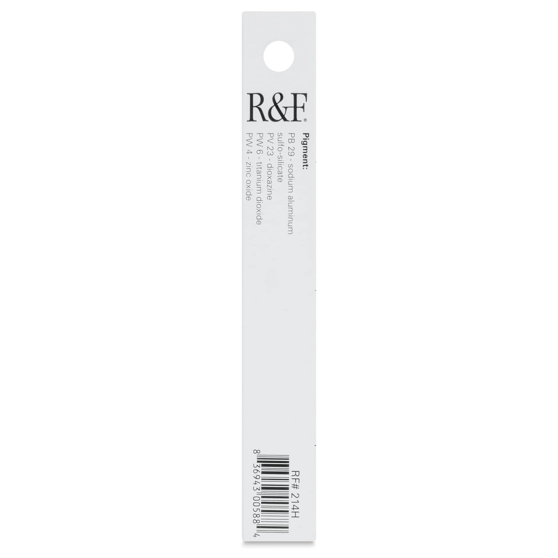 R&F Pigment Stick - Provence Blue, 38 ml Stick - back of packaging