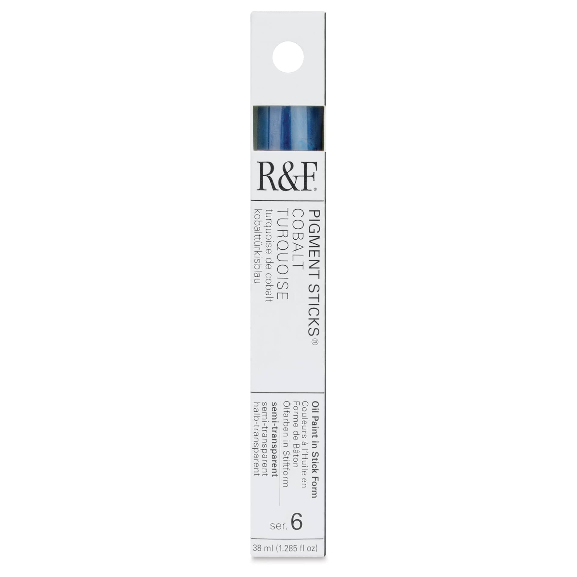 R&F Pigment Stick - Cobalt Turquoise, 38 ml stick - front of packaging