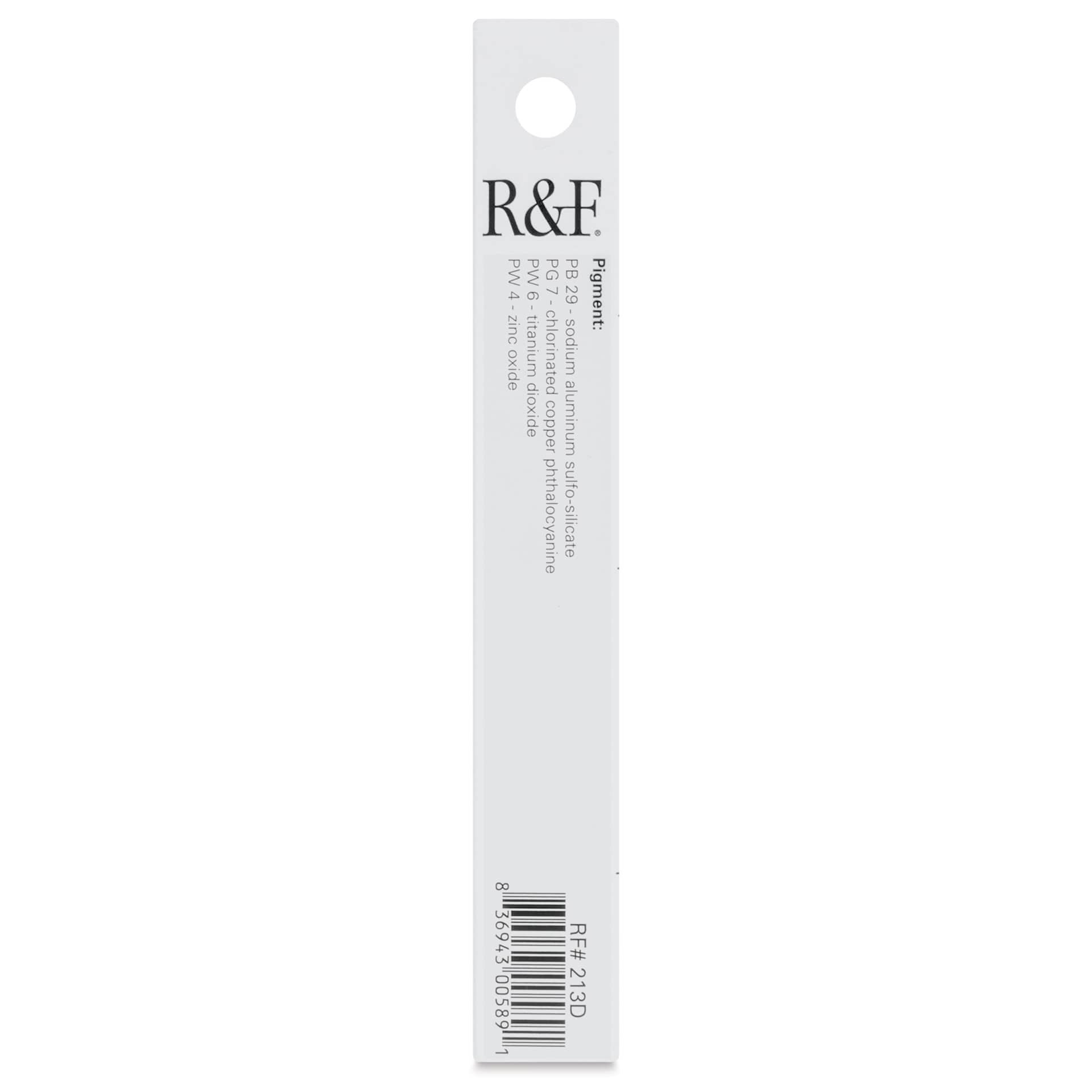 R&F Pigment Stick - Malachite Green, 38 ml stick - back of packaging